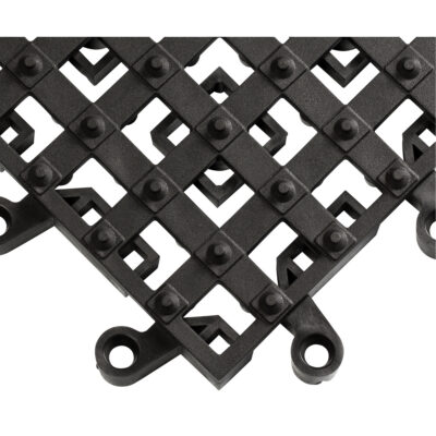 Tapis ErgoDeckMD avec crampons antidérapants intégrés No 553, PVC, 1-1/2' la c, 1-1/2' lo, 7/8" Épaisseur, Noir