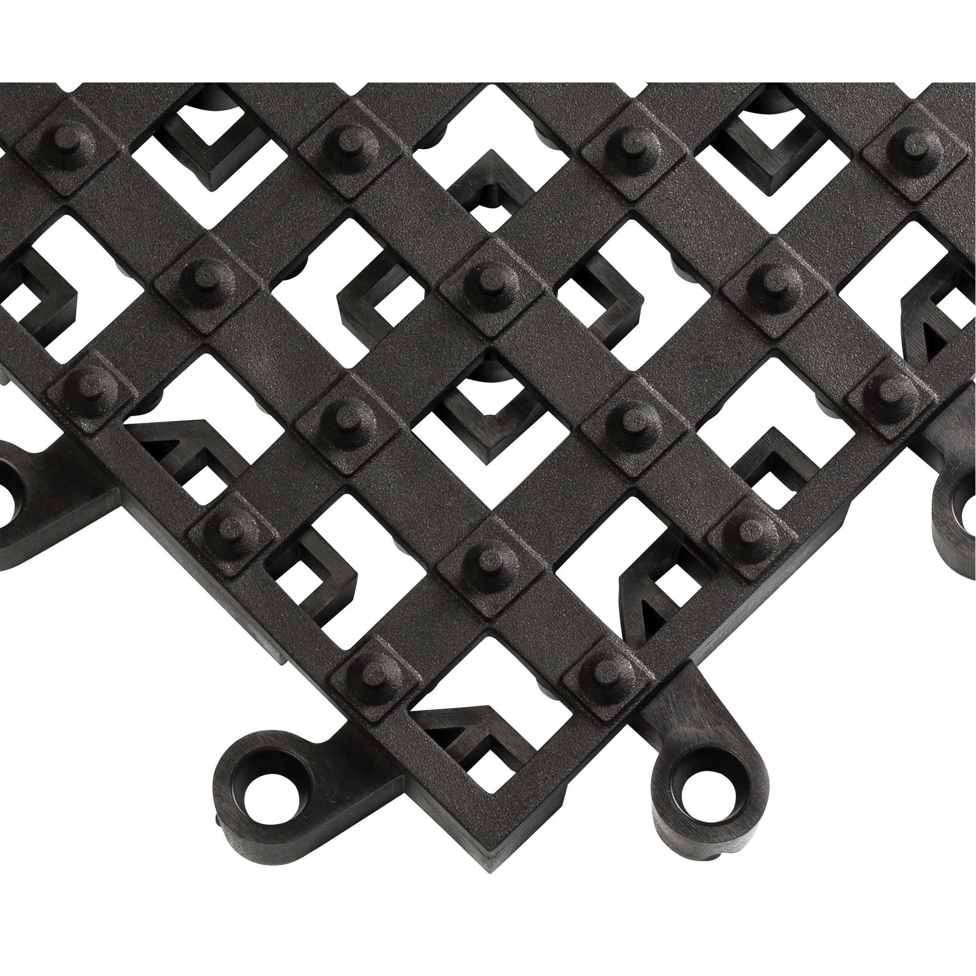 Tapis ErgoDeckMD avec crampons antidérapants intégrés No 553, PVC, 1-1/2' la c, 1-1/2' lo, 7/8" Épaisseur, Noir