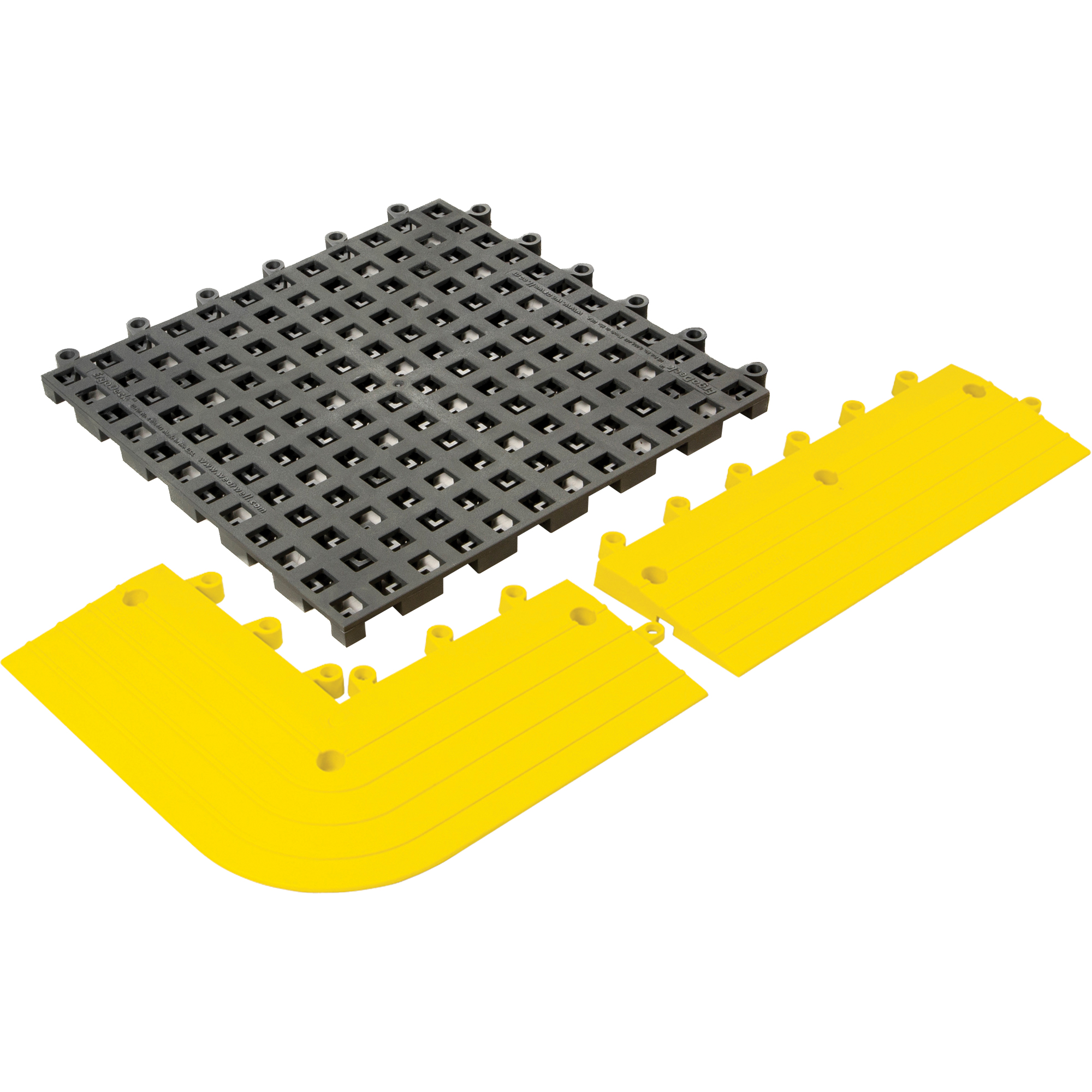 Tapis ErgodeckMD tout usage No 564 & No 566, PVC, 1-1/2' la c, 1-1/2' lo, 7/8" Épaisseur, Charbon