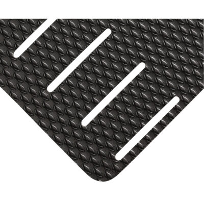Tapis Kushion Walk no 475, À fentes, 2' x 5' x 3/8", Noir, PVC