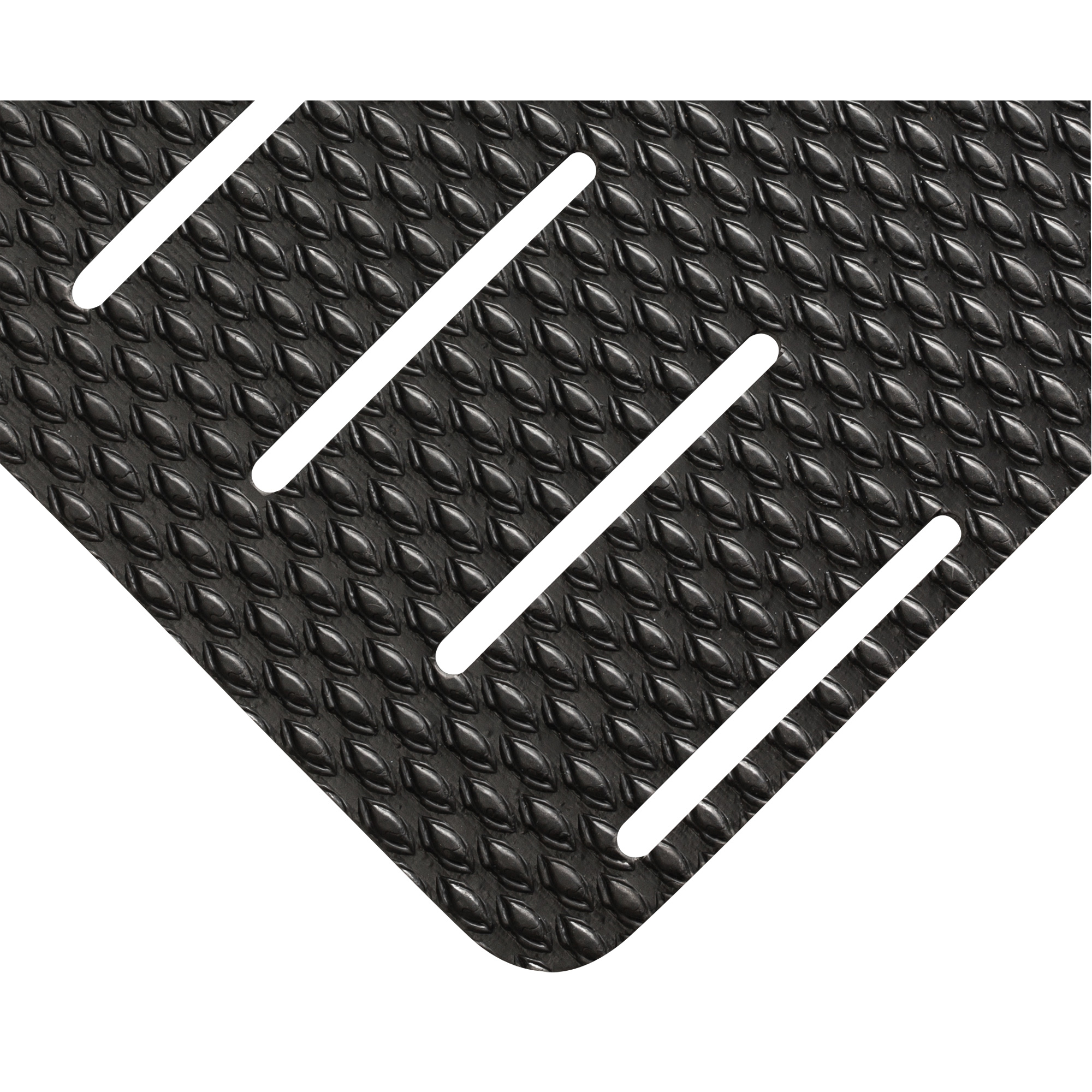 Tapis Kushion Walk no 475, À fentes, 2' x 5' x 3/8", Noir, PVC