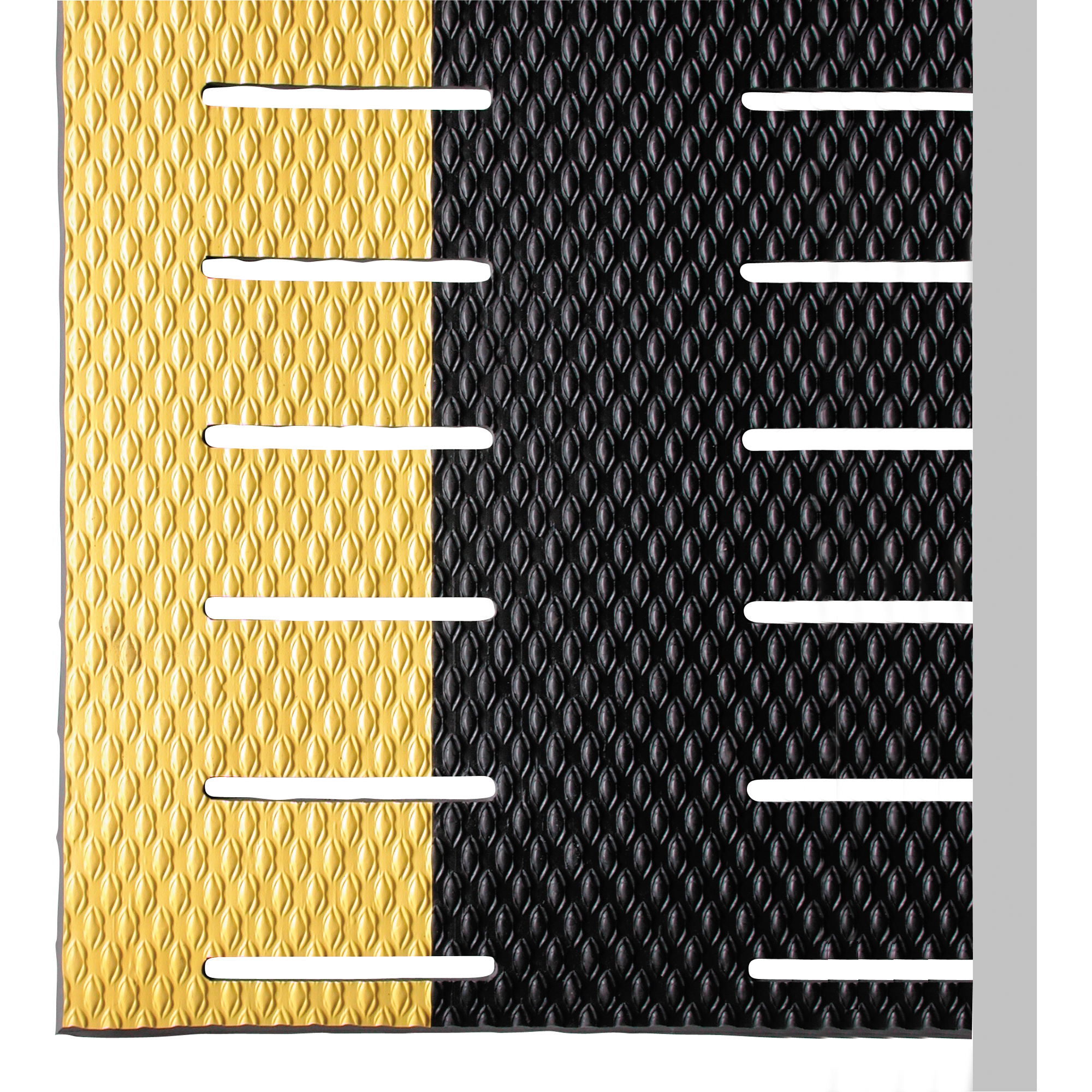 Tapis Kushion Walk No 475, À fentes, 3' x 60' x 3/8", Noir/Jaune, PVC