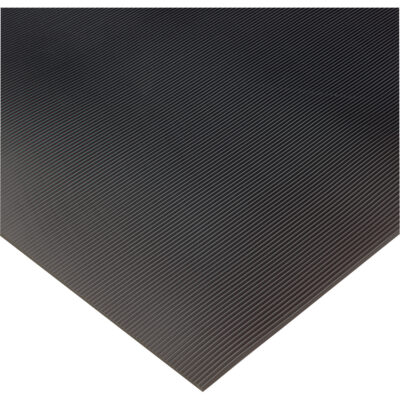 Tapis ondulé non conducteur pour tableau de contrôle no 702, 2' la x 75' lo, 1/4" Épaisseur, Noir, PVC