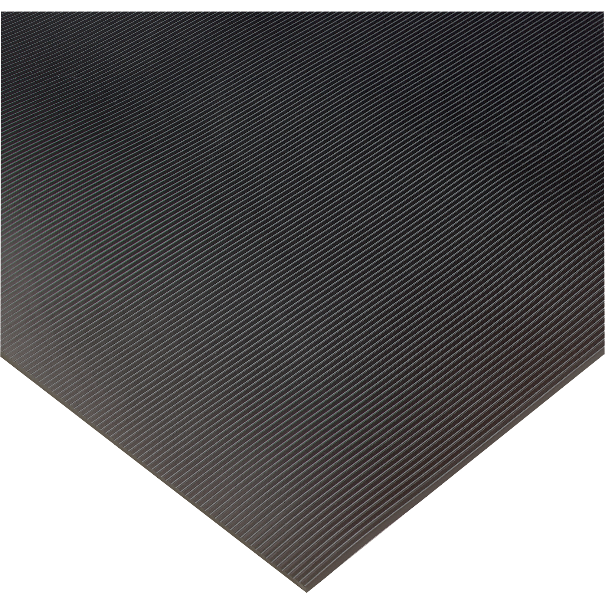 Tapis ondulé non conducteur pour tableau de contrôle no 702, 2' la x 75' lo, 1/4" Épaisseur, Noir, PVC