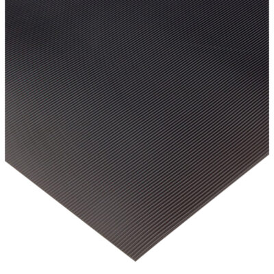 Tapis ondulé non conducteur pour tableau de contrôle no 702, 3' la x 75' lo, 3/8" Épaisseur, Noir, PVC