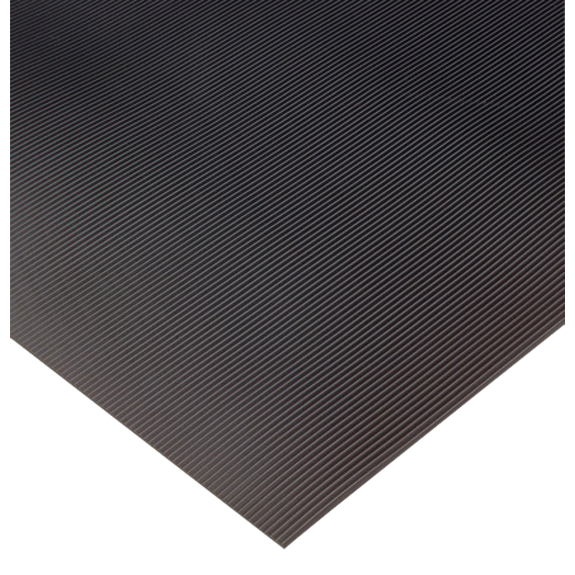 Tapis ondulé non conducteur pour tableau de contrôle no 702, 3' la x 75' lo, 3/8" Épaisseur, Noir, PVC