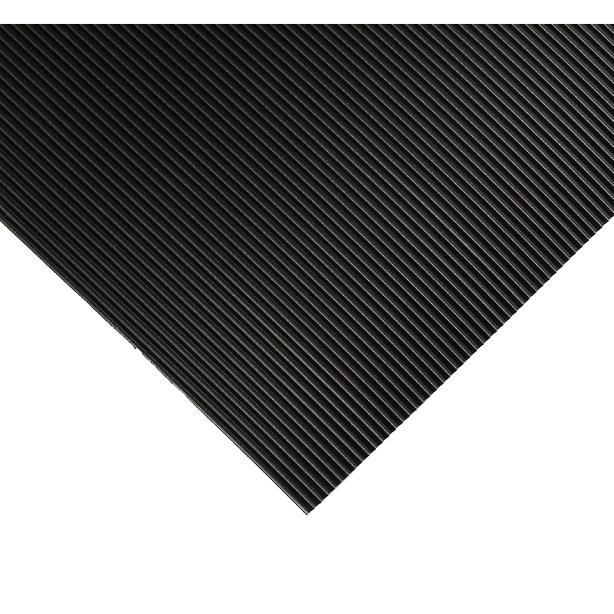 Tapis ondulé pour tableau de contrôle no 702, 2' la x 3' lo, 1/4" Épaisseur, Noir, PVC