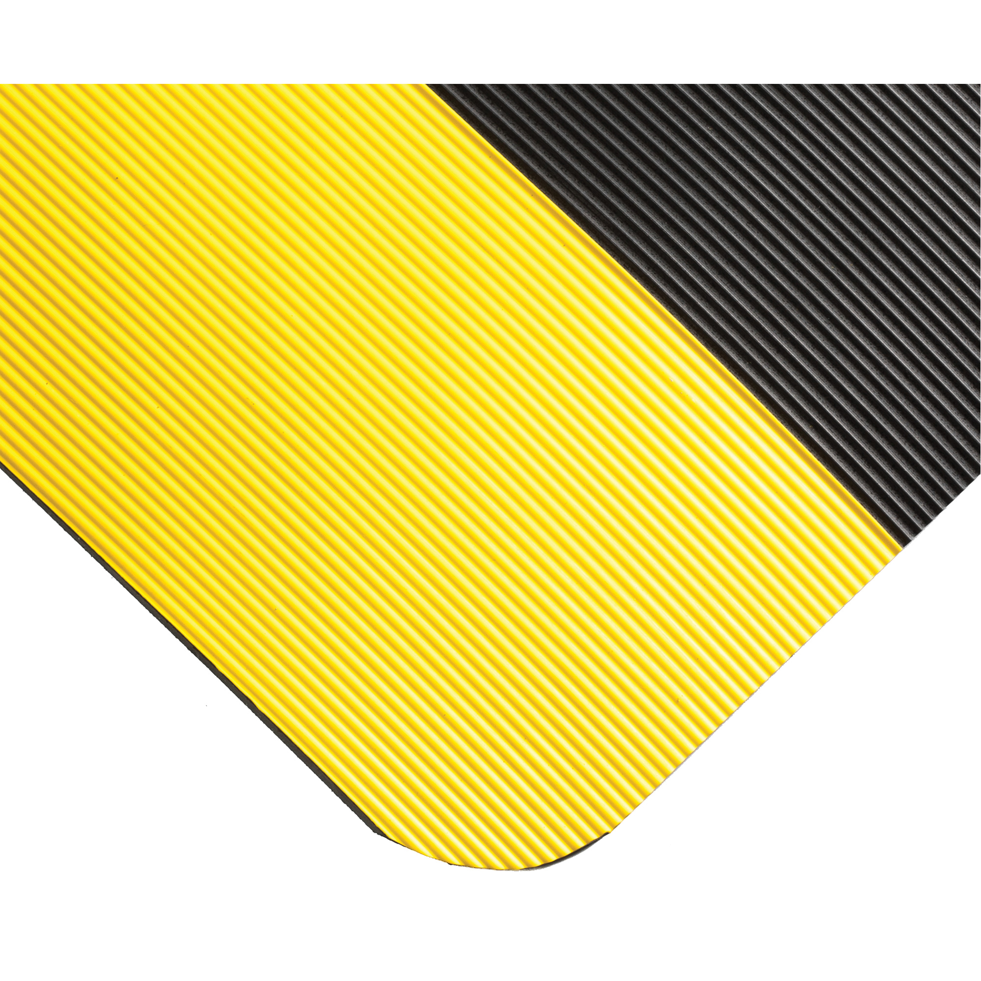 Tapis ondulé pour tableau de contrôle no 702, 3' la x 10' lo, 1/4" Épaisseur, Noir/Jaune, PVC