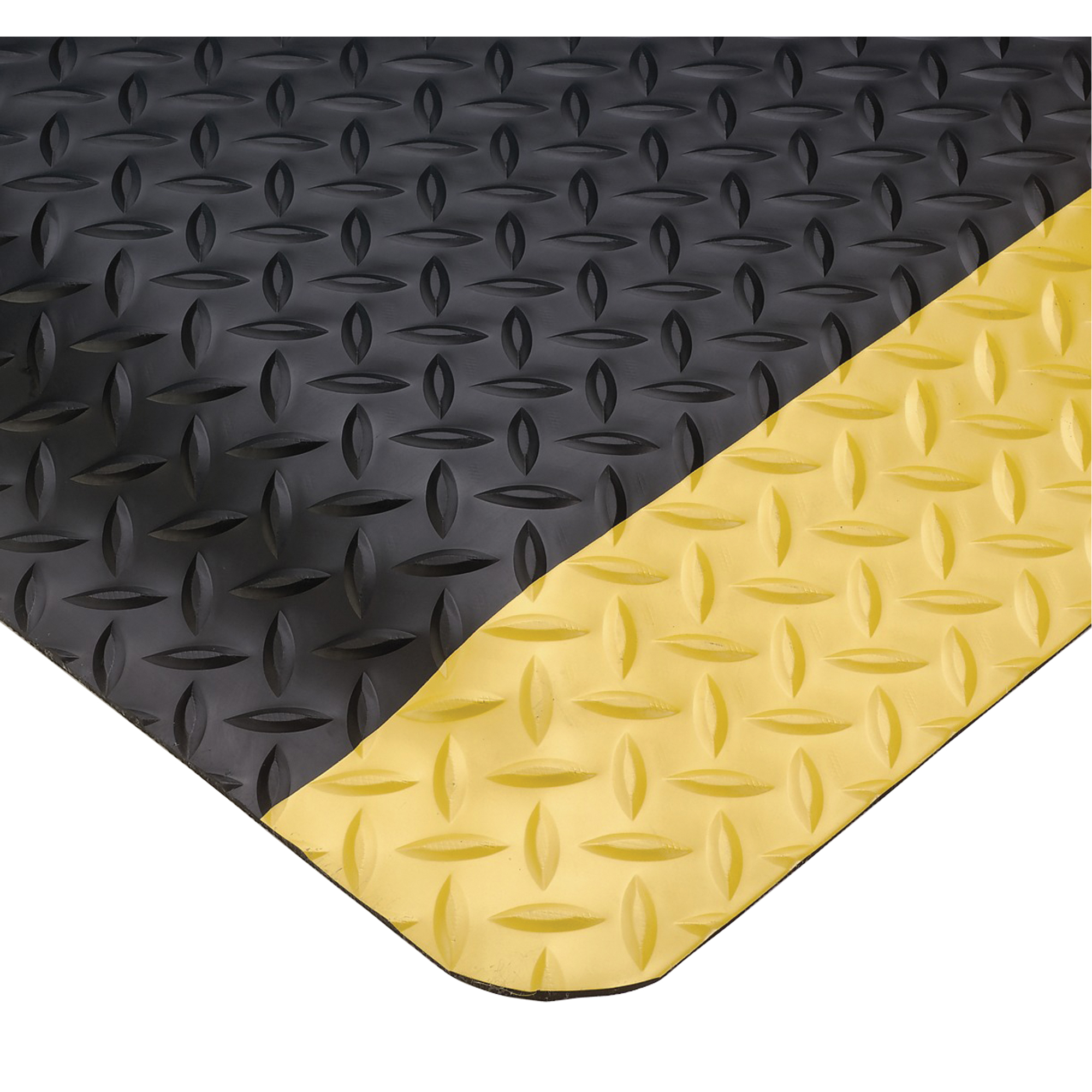 Tapis Select No 495, Losange, 2' x 3' x 9/16", Noir/Jaune, PVC