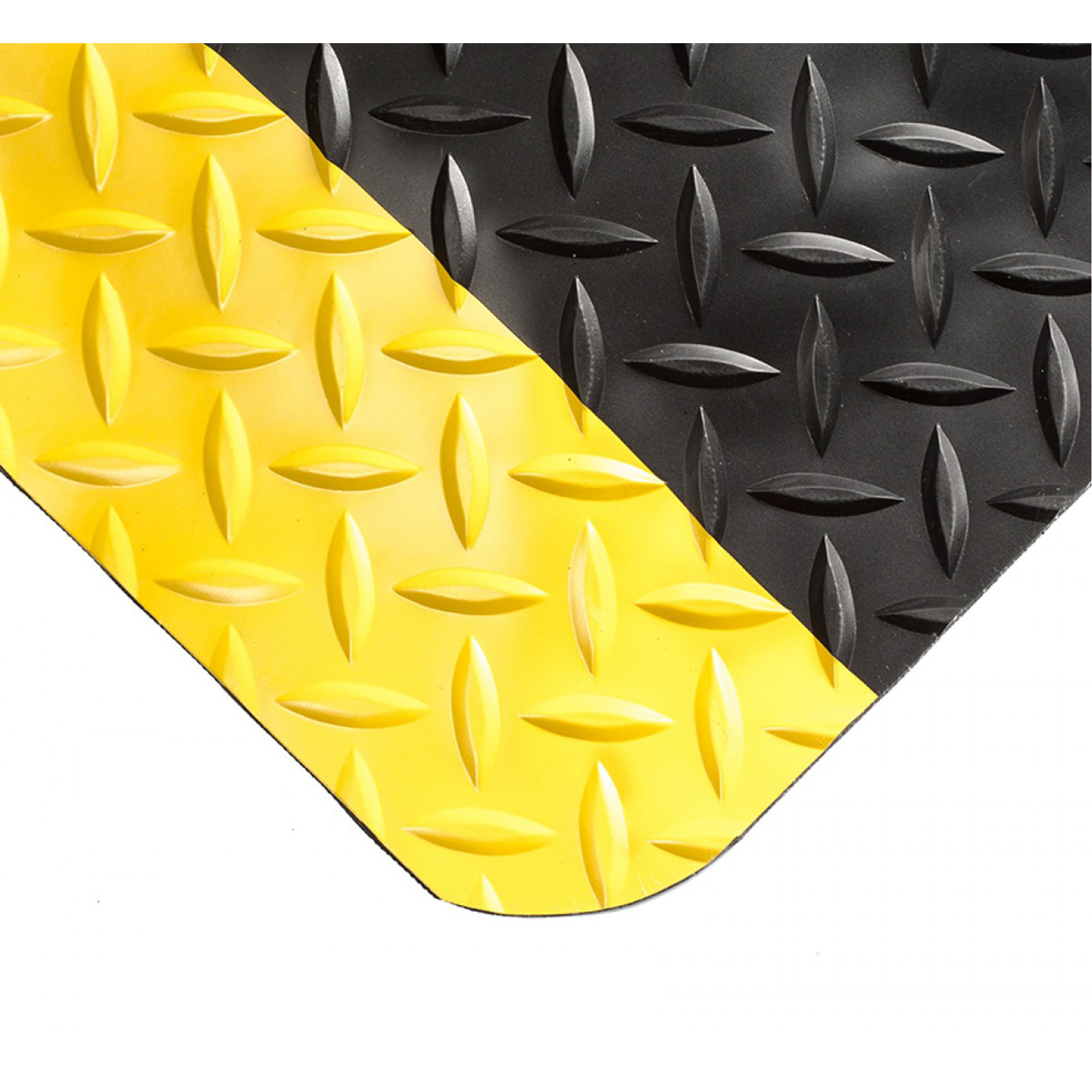 Tapis Smart No 497, Losange, 2' x 8' x 5/8", Noir/Jaune, PVC/Uréthane