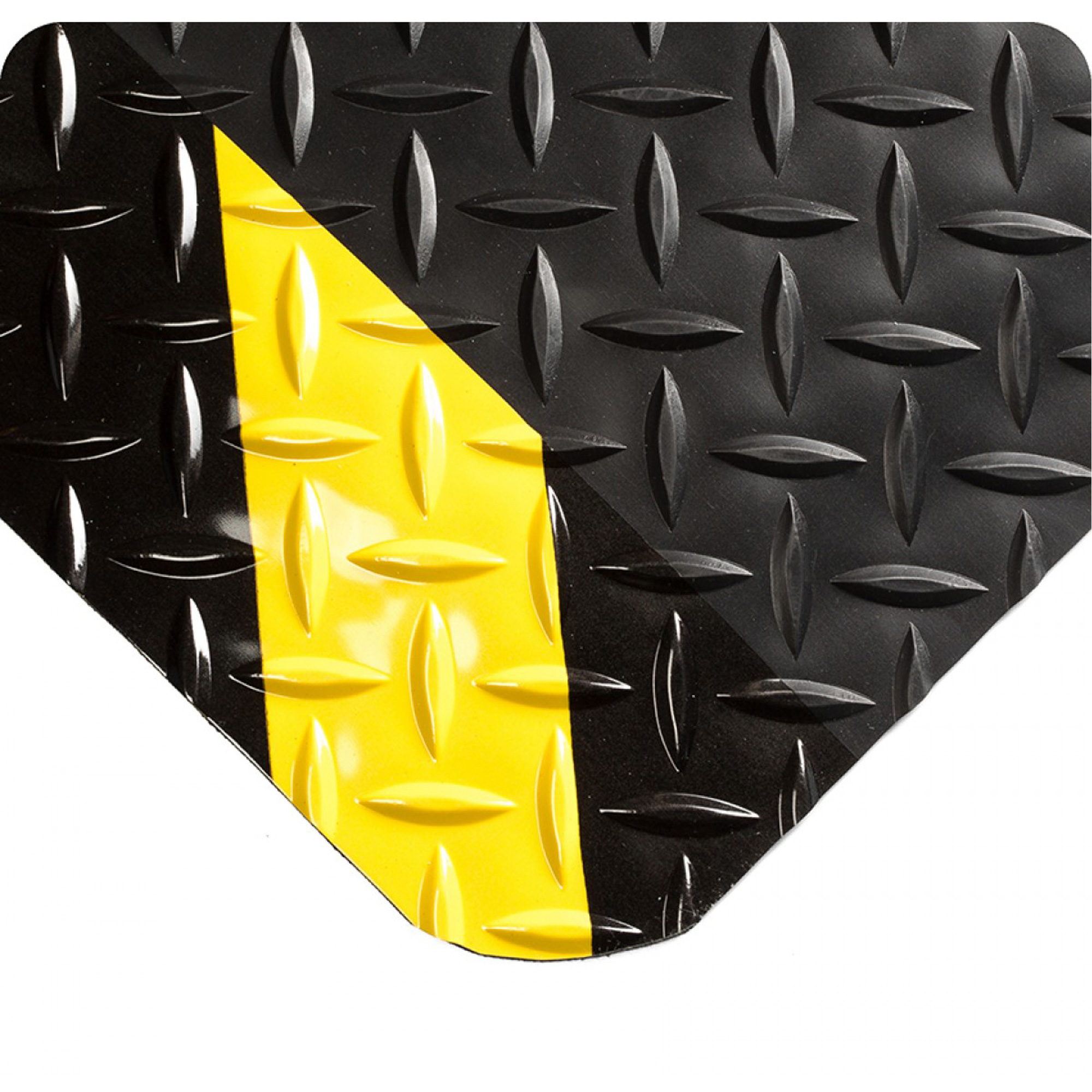 Tapis SpongeCoteMD No 415, Losange, 2' x 5' x 9/16", Noir/Jaune, Éponge en PVC