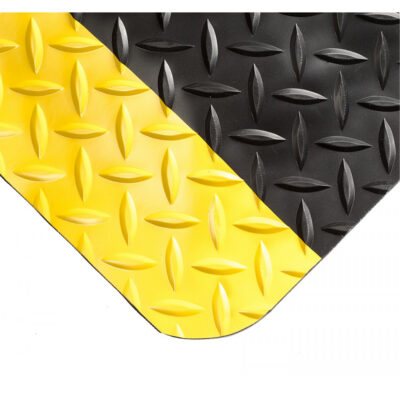 Tapis SpongeCoteMD No 415, Losange, 2' x 8' x 9/16", Noir/Jaune, Éponge en PVC