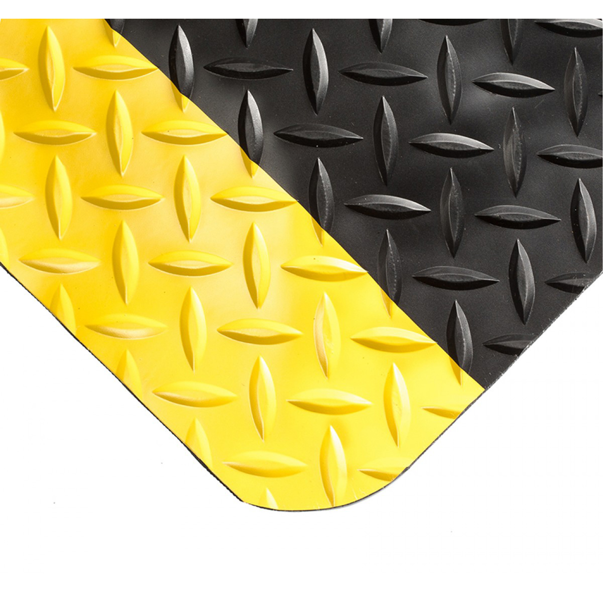 Tapis SpongeCoteMD No 415, Losange, 5' x 5' x 9/16", Noir/Jaune, Éponge en PVC