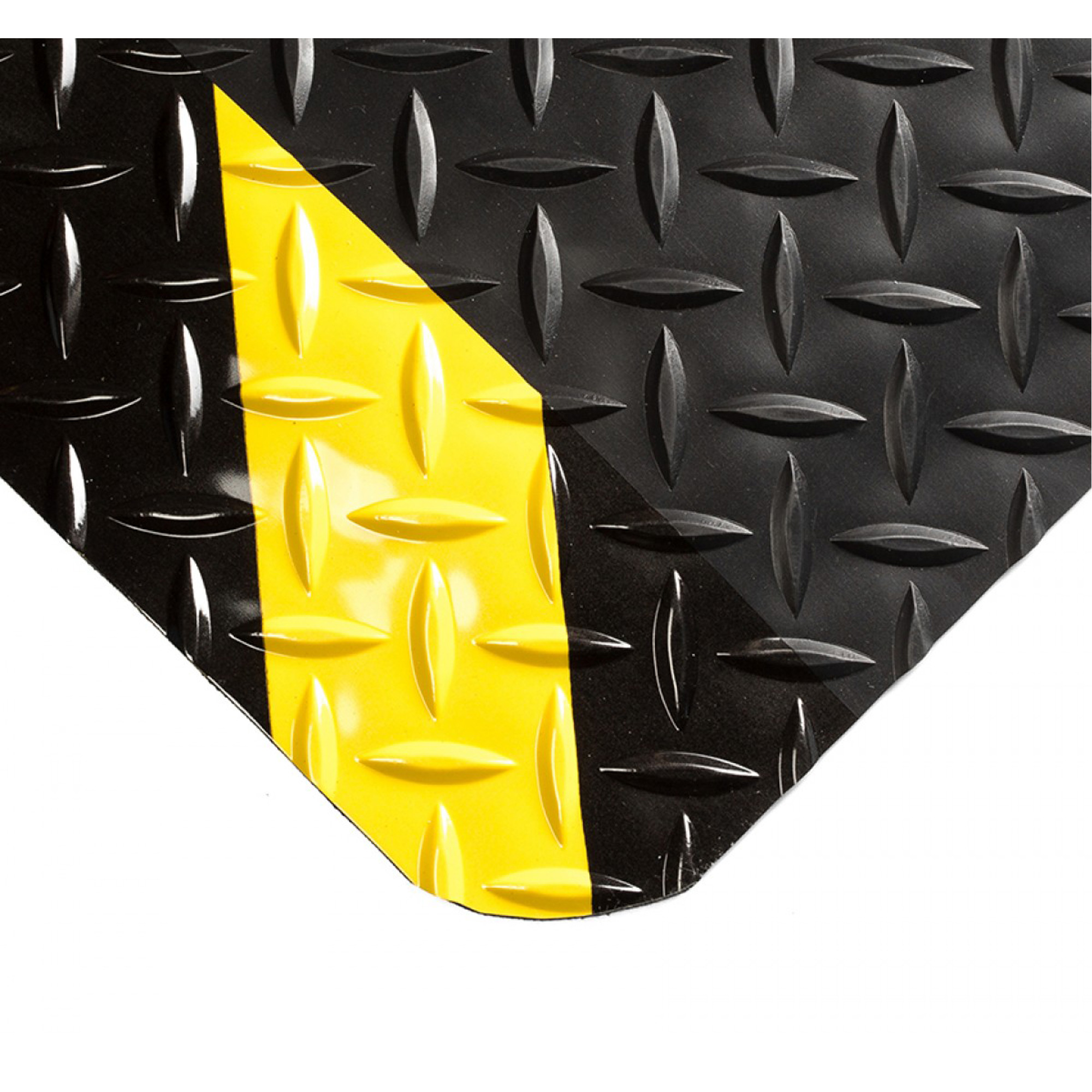 Tapis SpongeCoteMD No 415, Losange, 4' x 75' x 9/16", Noir/Jaune, Éponge en PVC