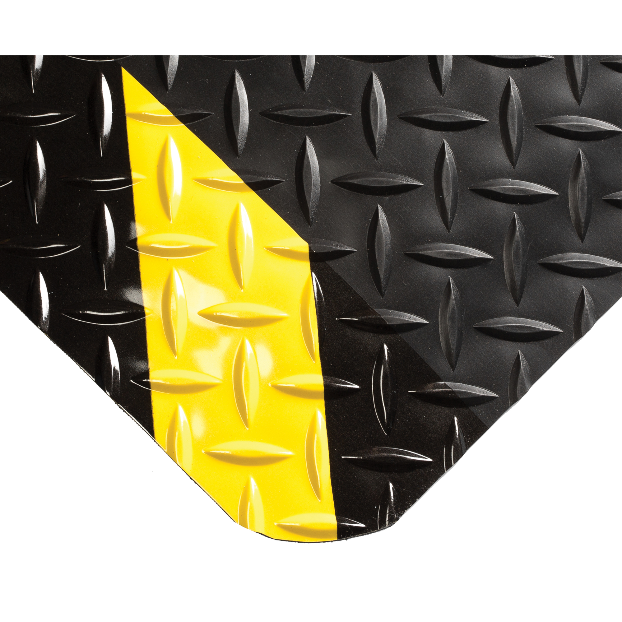 Tapis SpongeCoteMD Ultrasoft No 414, Losange, 2' x 5' x 15/16", Noir/Jaune, Éponge en PVC