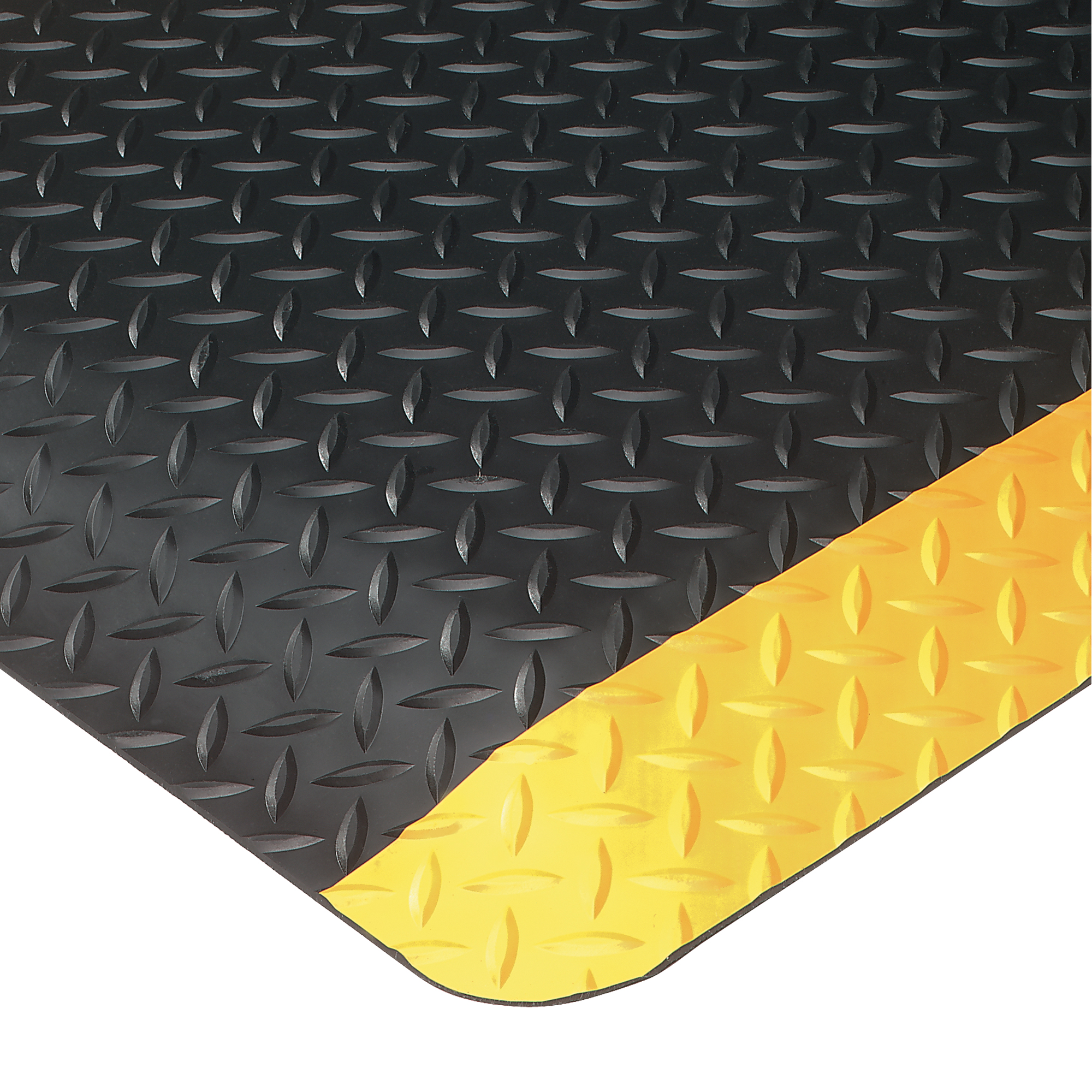 Tapis UltraSoft No 414, Losange, 4' x 75' x 15/16", Noir/Jaune, Éponge en PVC
