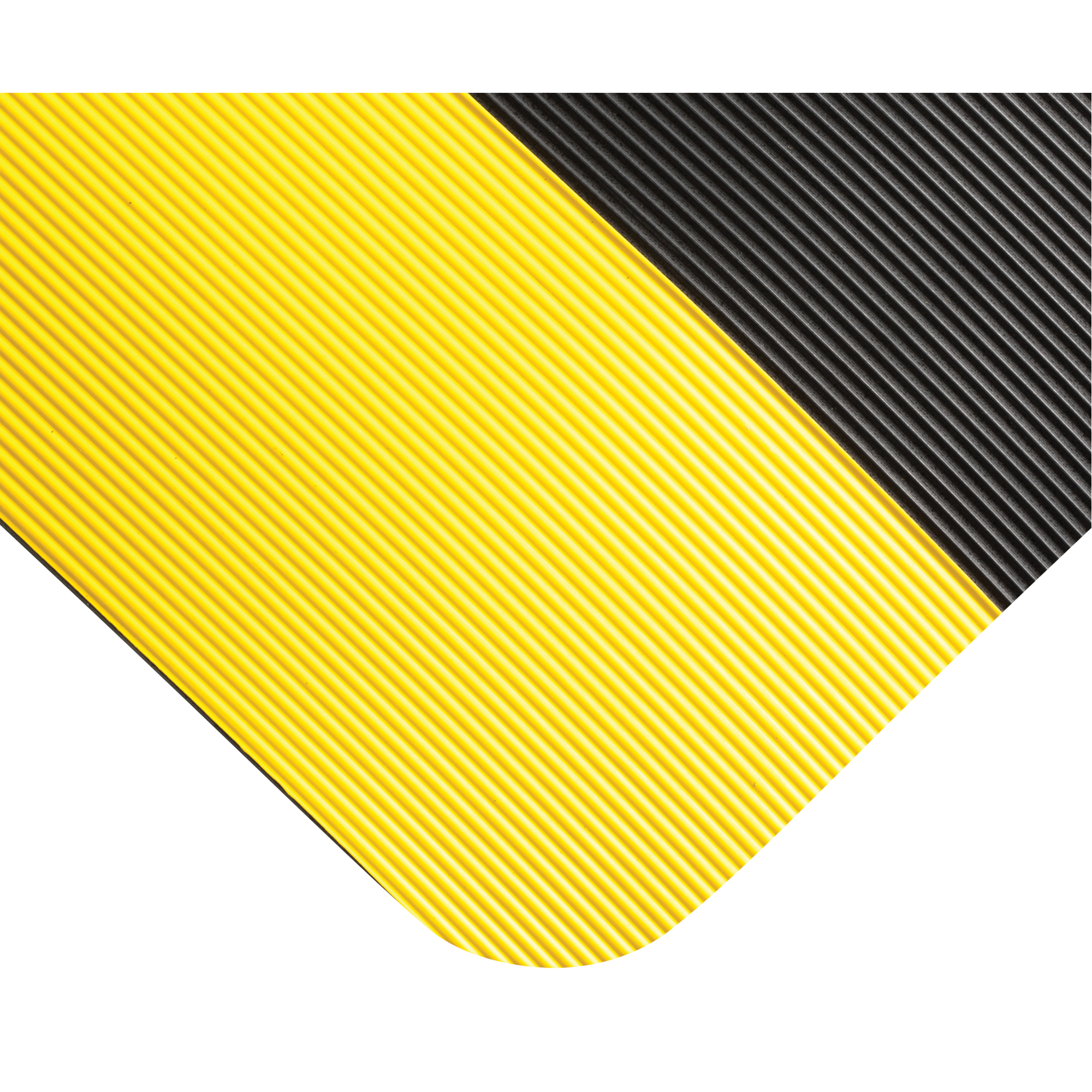 Tapis très robuste pour panneau de contrôle No 720, Ondulé, 3' x 75' x 5/8", Noir/Jaune, PVC