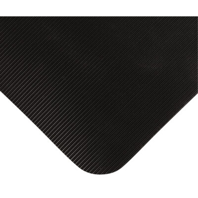 Tapis très robuste pour panneau de contrôle No 720, Ondulé, 3' x 75' x 5/8", Noir, PVC