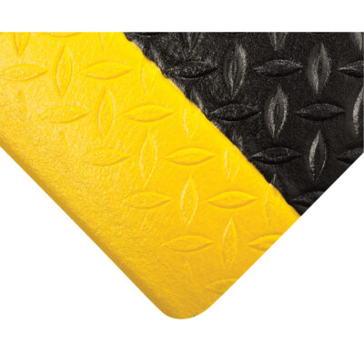 Tapis Tuf Sponge No 452, Losange, 2' x 3' x 1/2", Noir/Jaune, Éponge en PVC