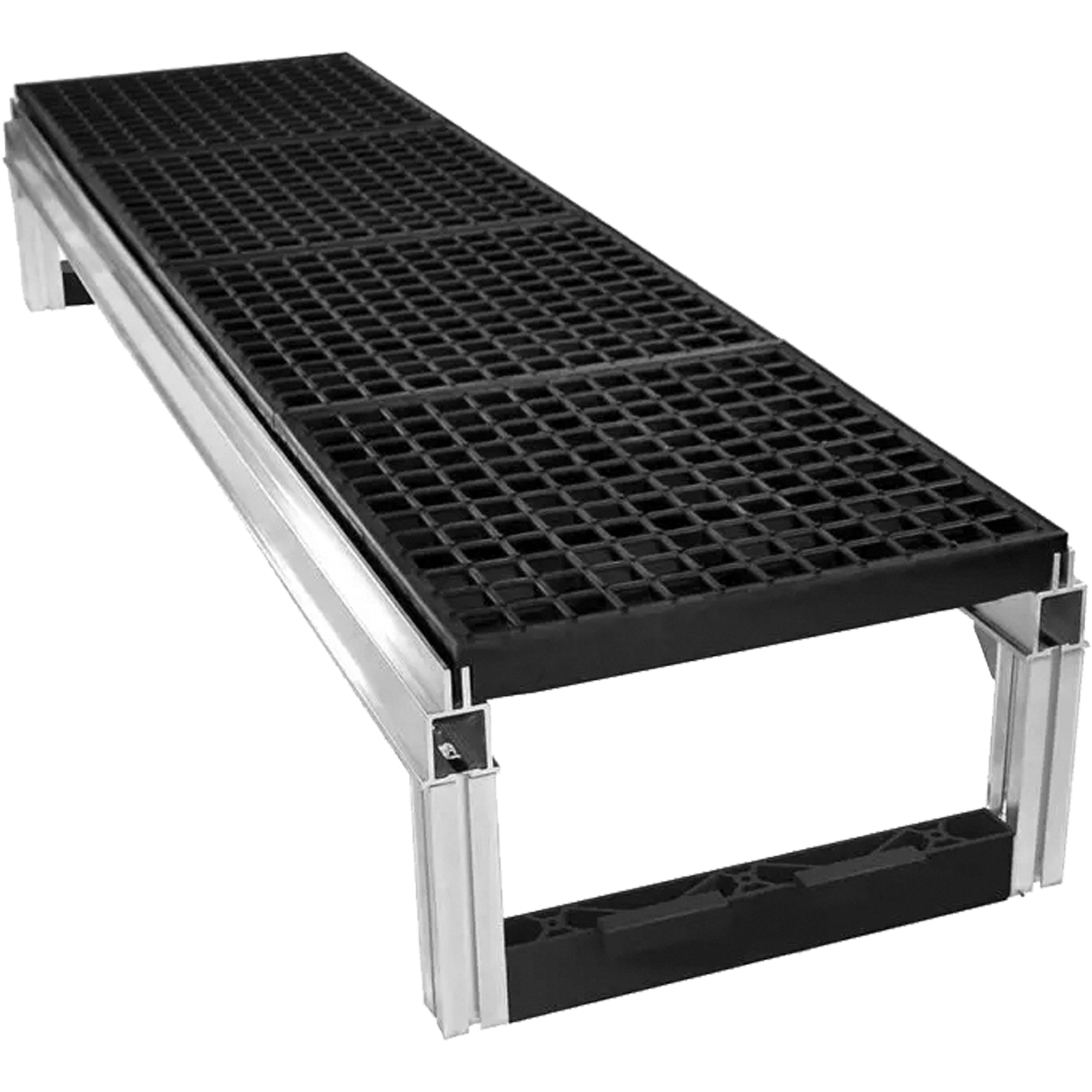 Trousse de plateforme de travail modulaire en aluminium à drainage ouvert FOUNDATIONMC, 18" la x 72" pr, Capacité de 400 lb, Entièrement soudé