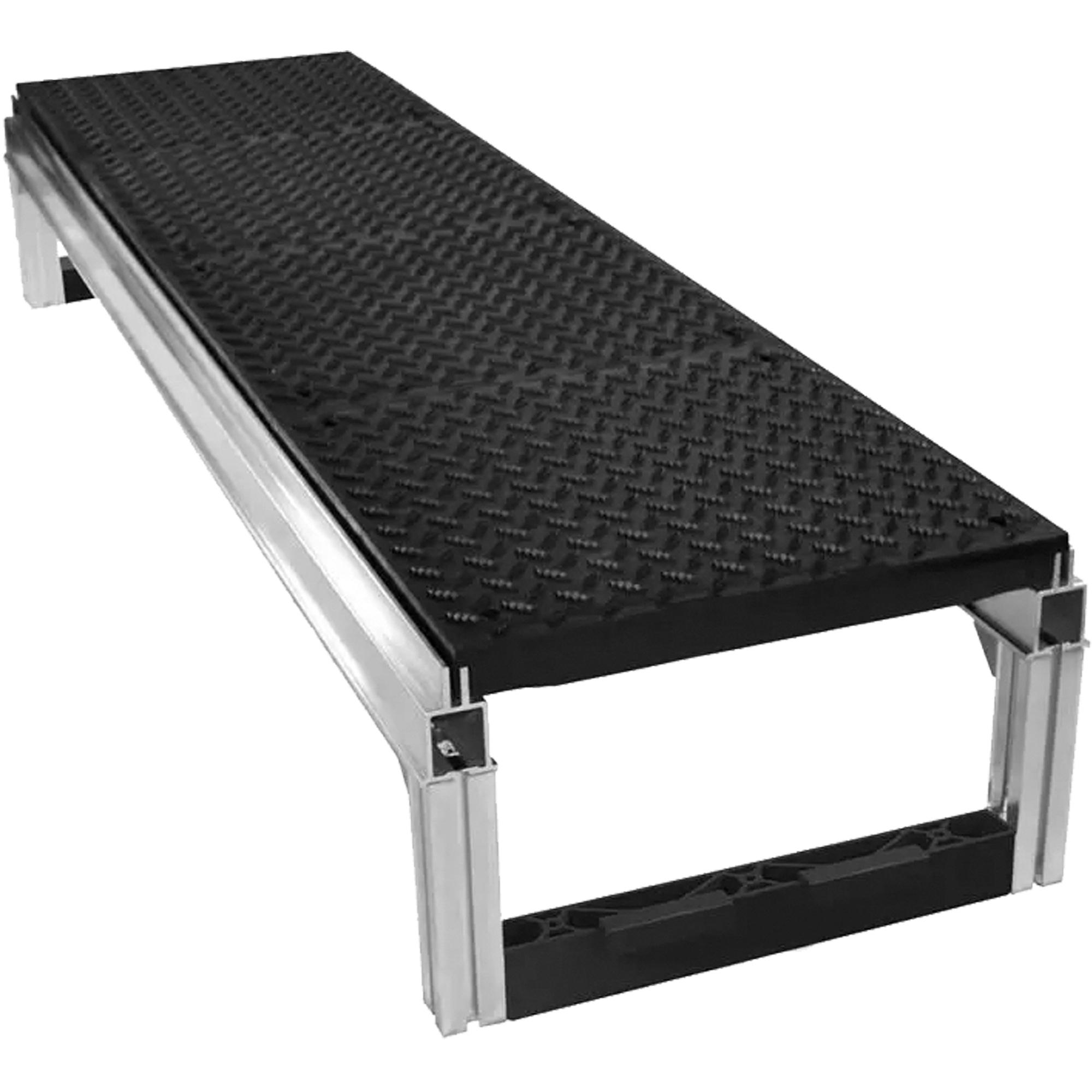Trousse de plateforme de travail modulaire en aluminium avec surface à relief à larmes FOUNDATIONMC, 36" la x 72" pr, Capacité de 400 lb, Entièrement soudé