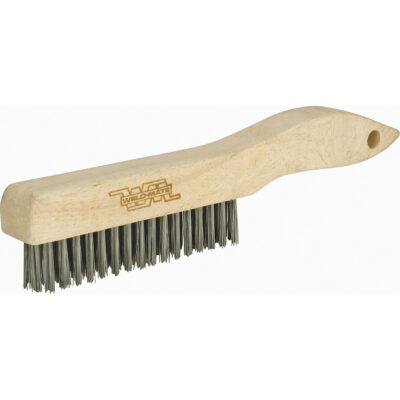 Brosses à gratter industrielles à manche en patin, Acier au carbone, 4 x 16 rangs de fils, Longueur 10-1/2"