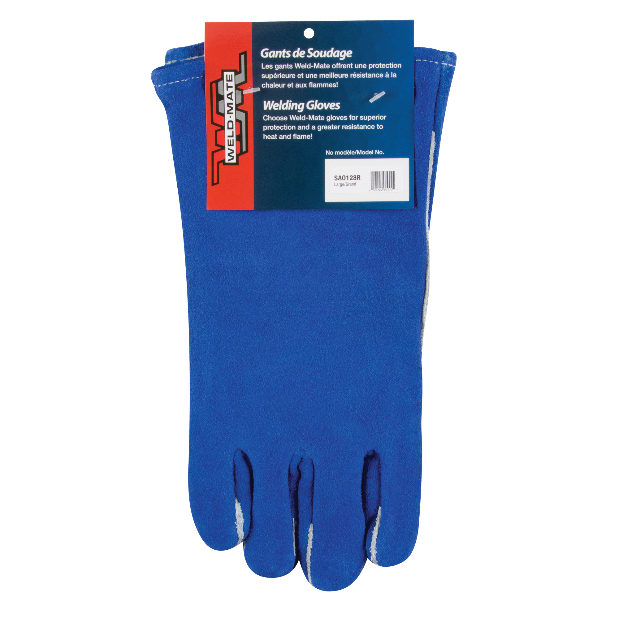 Gants de soudage à pouce & paume doubles, Cuir de vache refendu, Taille Grand