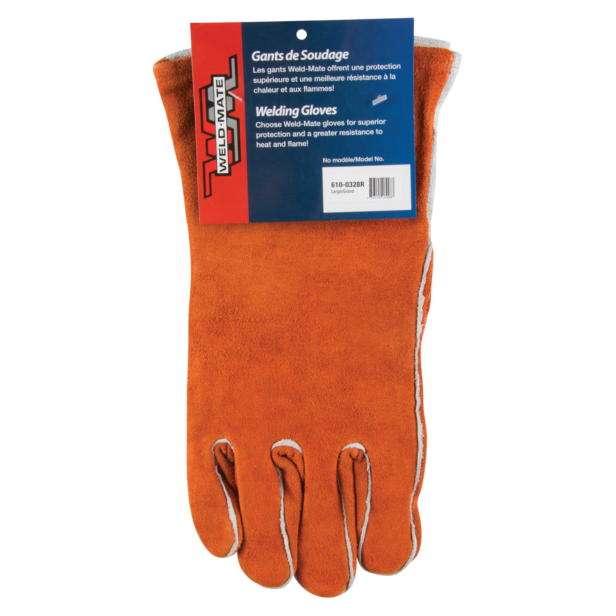 Gants de soudage de première qualité ComfoflexMC, Cuir de vache refendu, Taille Grand