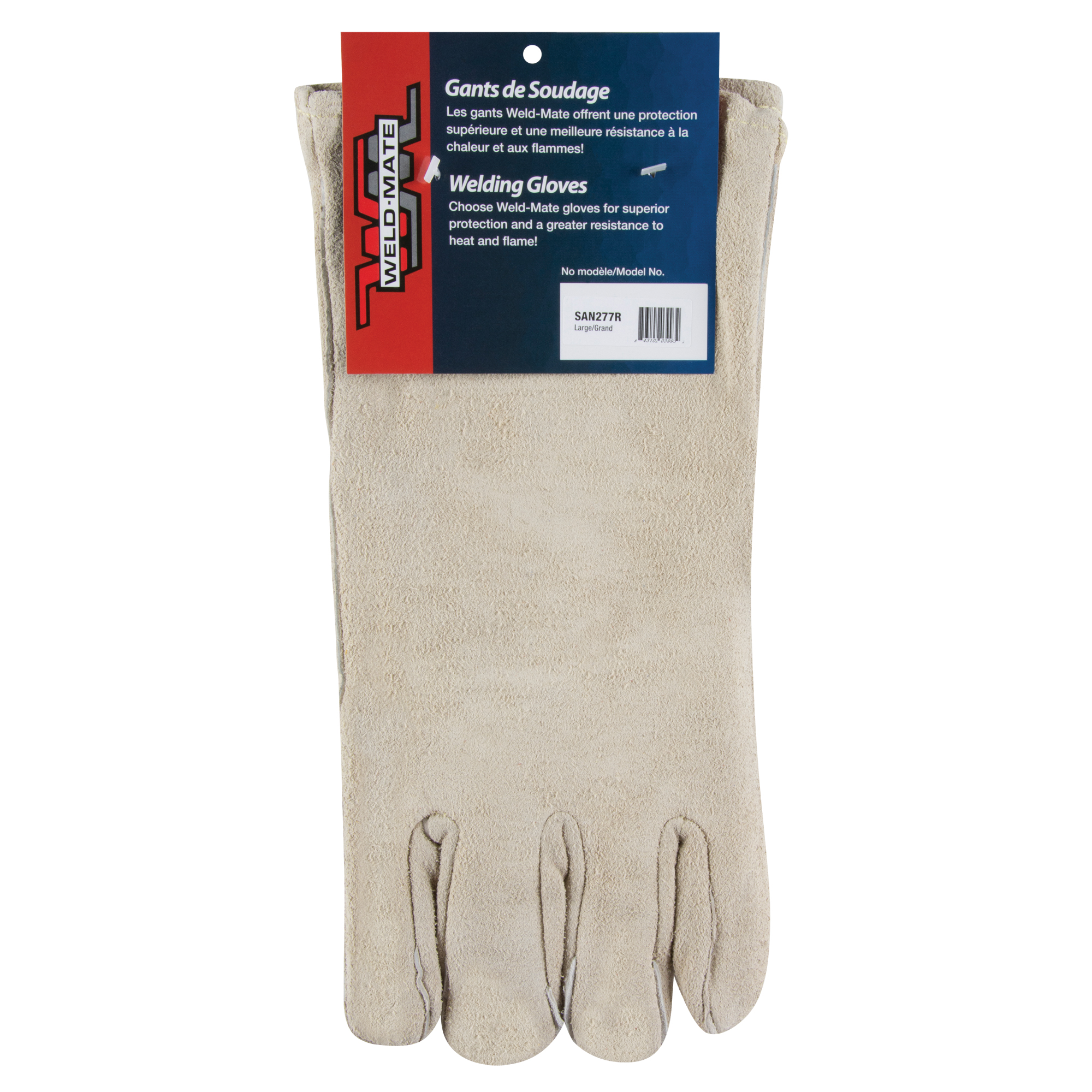 Gants de soudeur de première qualité, Cuir de vache refendu, Taille Grand