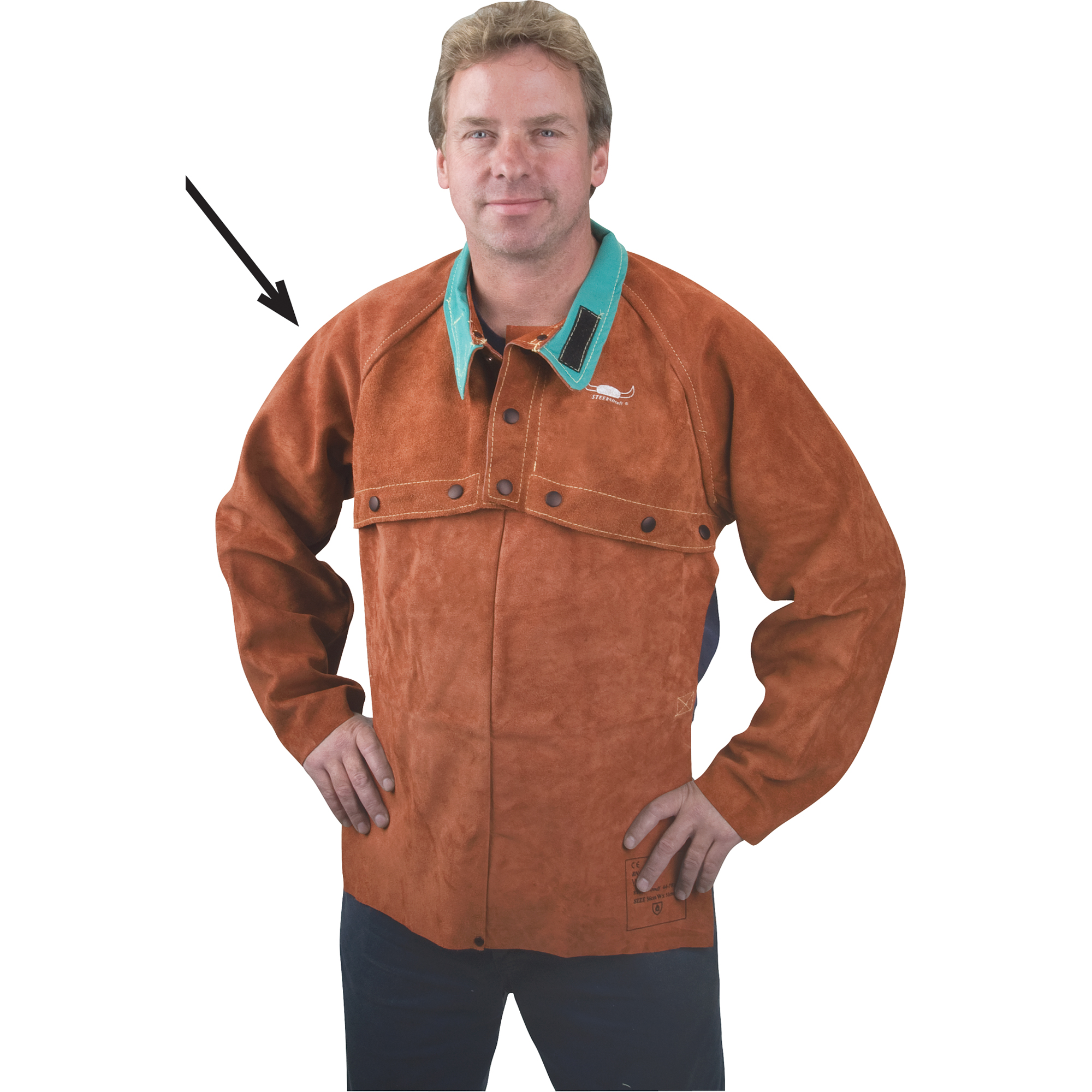 Plastrons à manches en cuir, 2T-Grand, Lava BrownMC