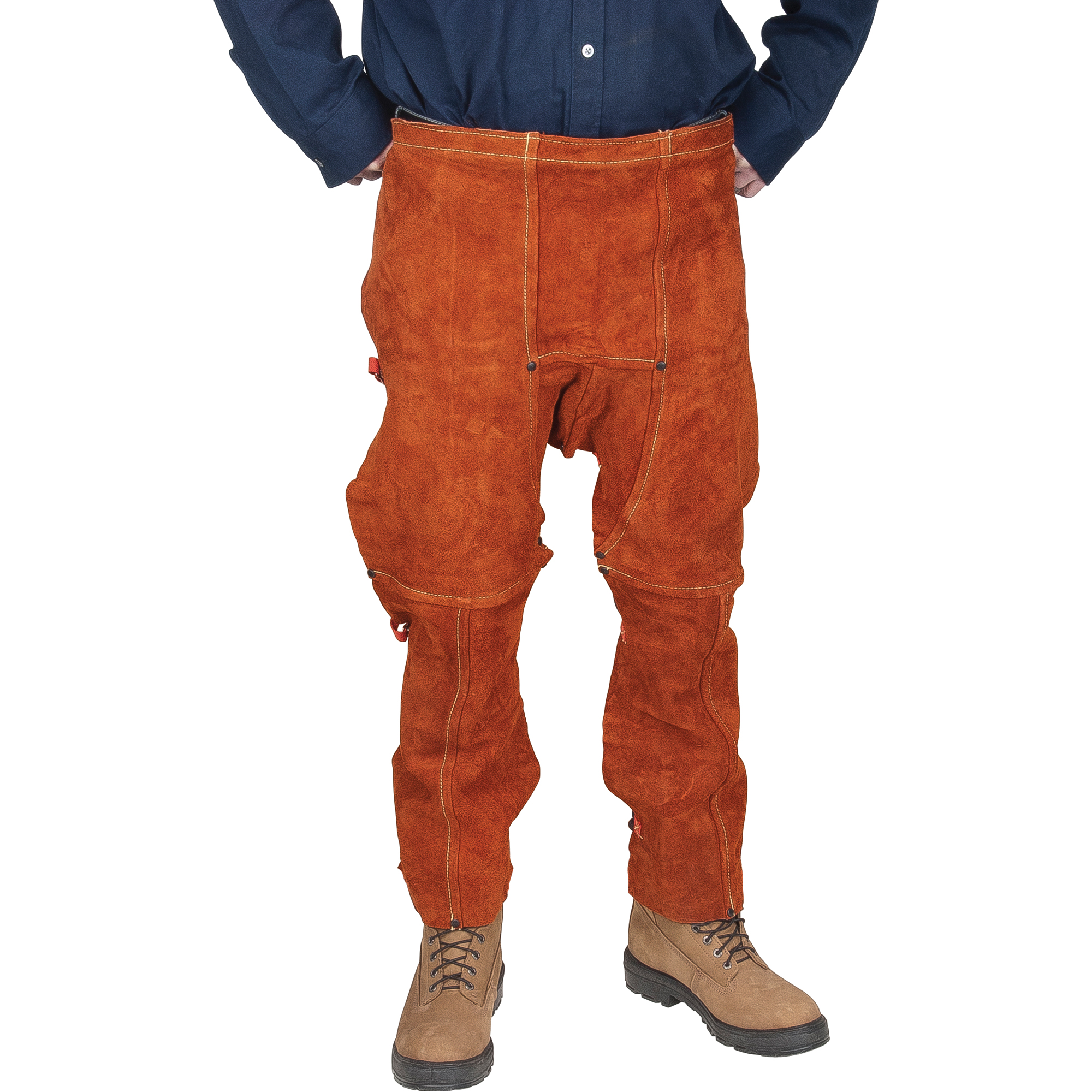 Tablier fendu aux jambes et jambières en cuir, 40" lo, Lava BrownMC