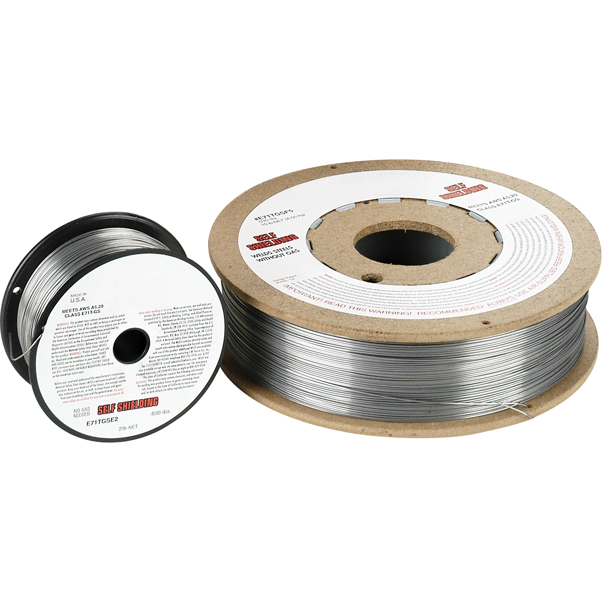 Fils fourrés à autoprotection en d'acier doux, Dia. 0,030", E71TGS, 10 lb