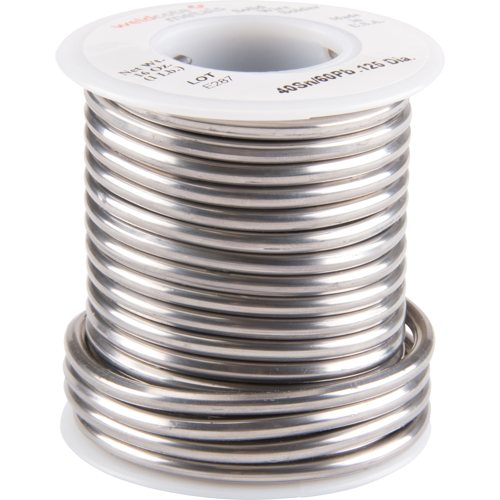 Métal d'apport standard, À base de plomb, 40 % d'étain, 60 % de plomb, âme Plein, dia. 0,125"