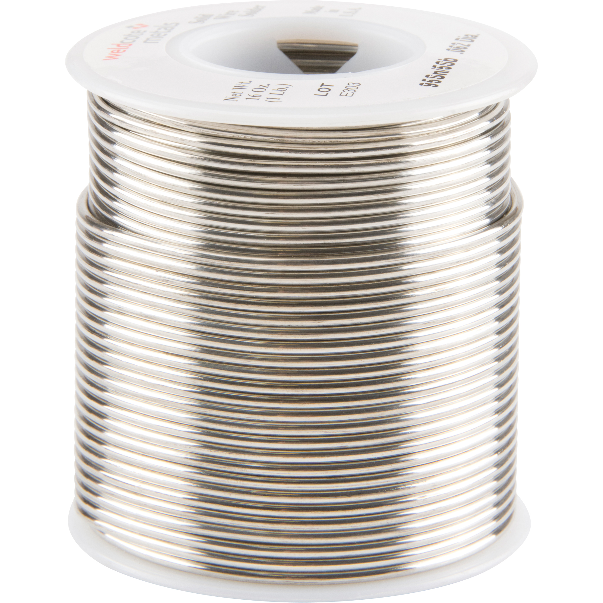 Métal d'apport standard, Sans plomb, 95 % d'étain, 5 % d'antimoine, âme Plein, dia. 0,0625"