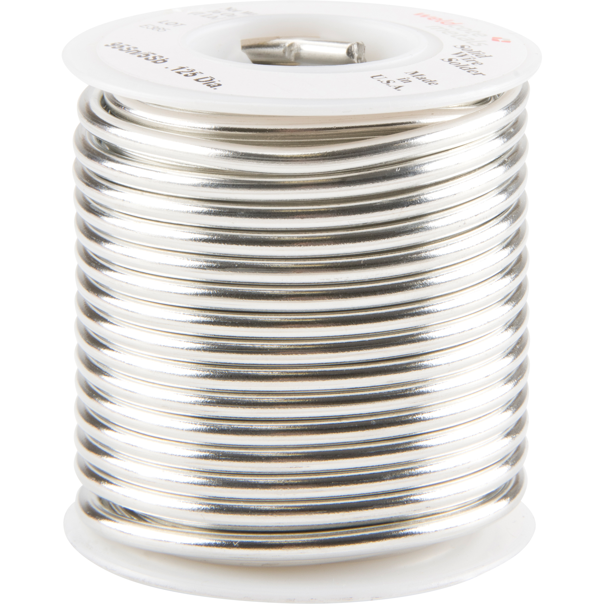 Métal d'apport standard, Sans plomb, 95 % d'étain, 5 % d'antimoine, âme Plein, dia. 0,125"