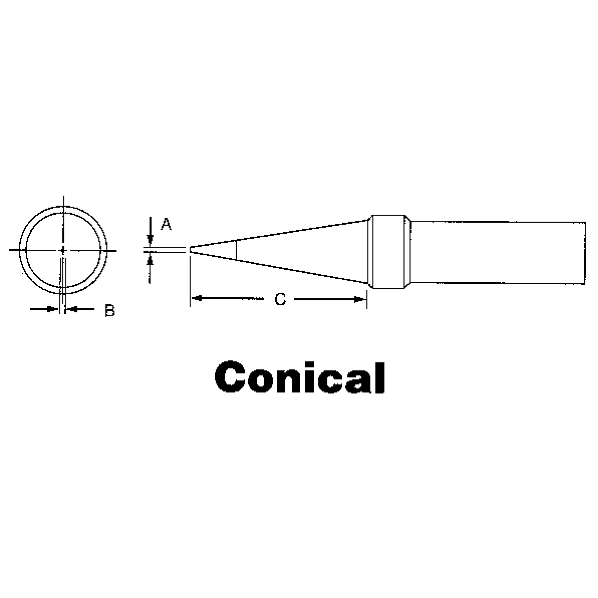 Pointes de série ET pour crayon à souder TEF891, Conique