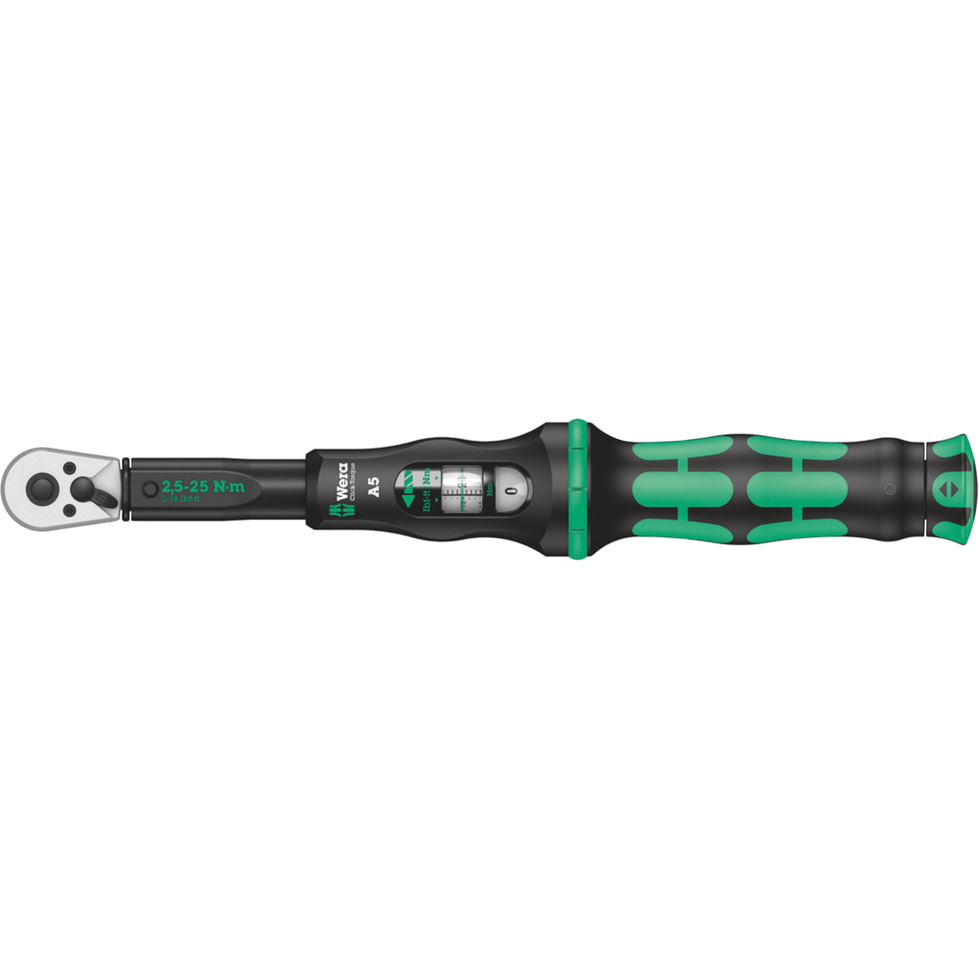 Clé dynamométrique Click-Torque A 5 avec cliquet réversible, À cliquer, Entraînement 1/4" carré, 2.5 - 25 Nm