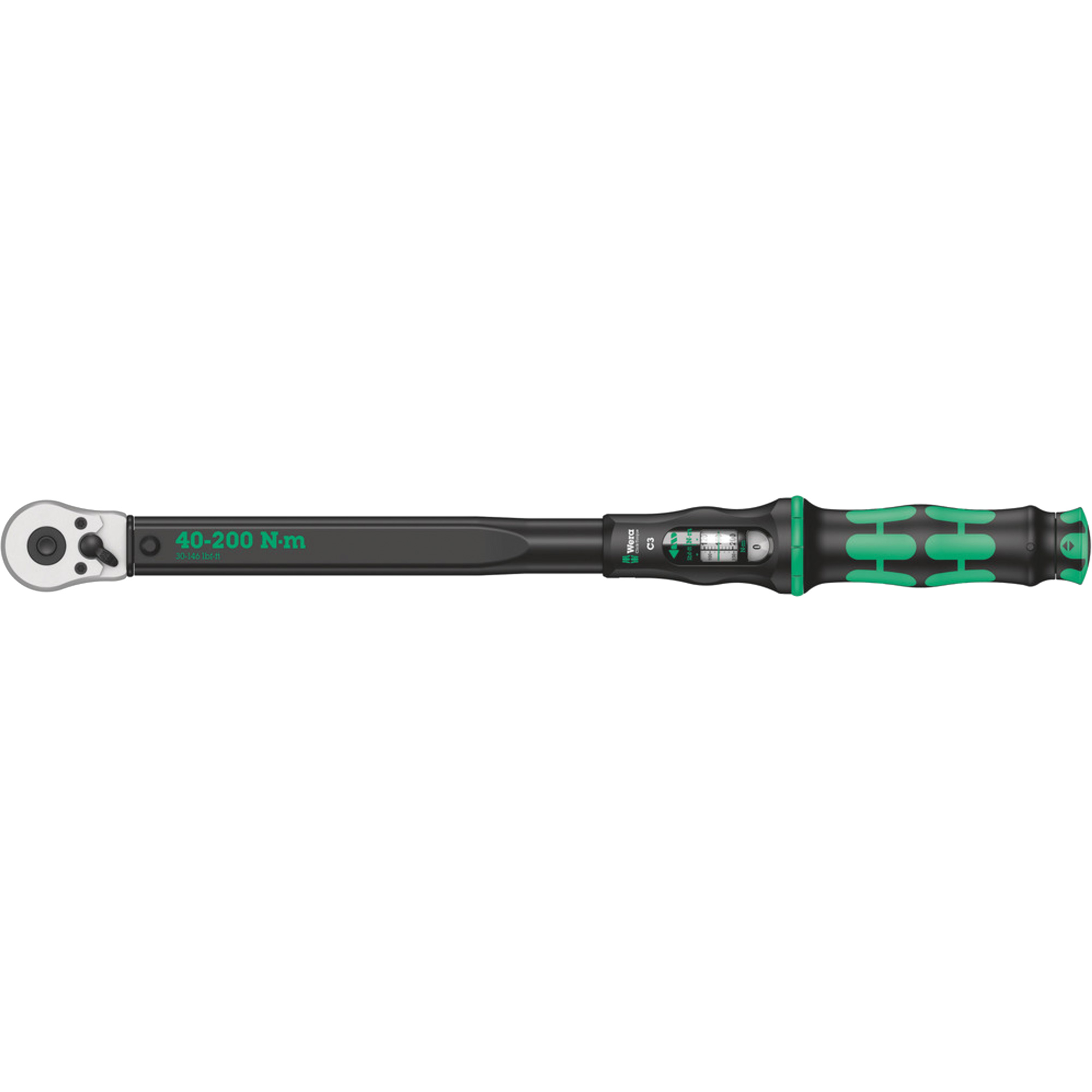 Clé dynamométrique Click-Torque C3 avec cliquet réversible, À cliquer, Entraînement 1/2" carré, 40 - 200 Nm