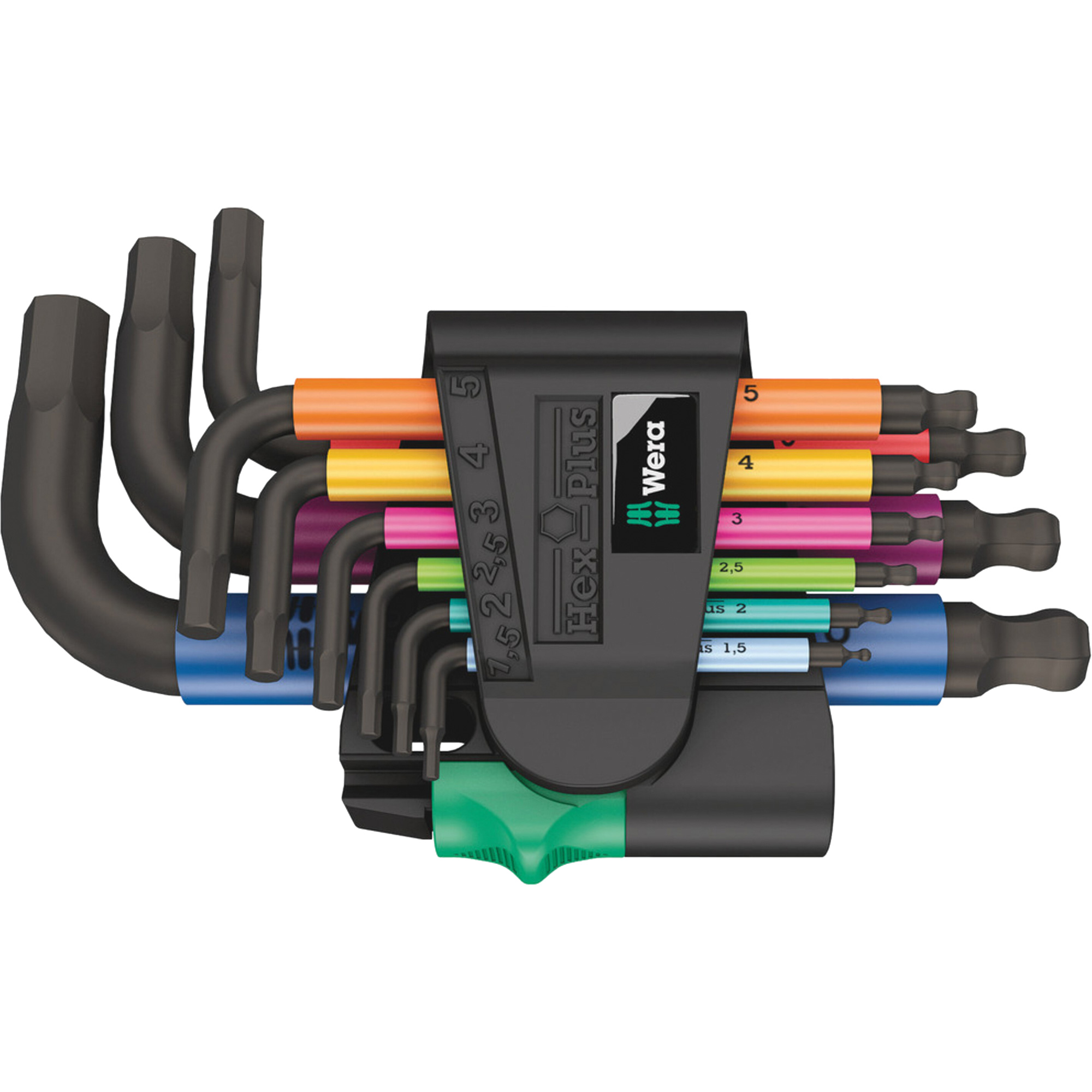 Jeu de clés coudées multicolores 950/9 Hex-Plus , 9 mcx, Métrique