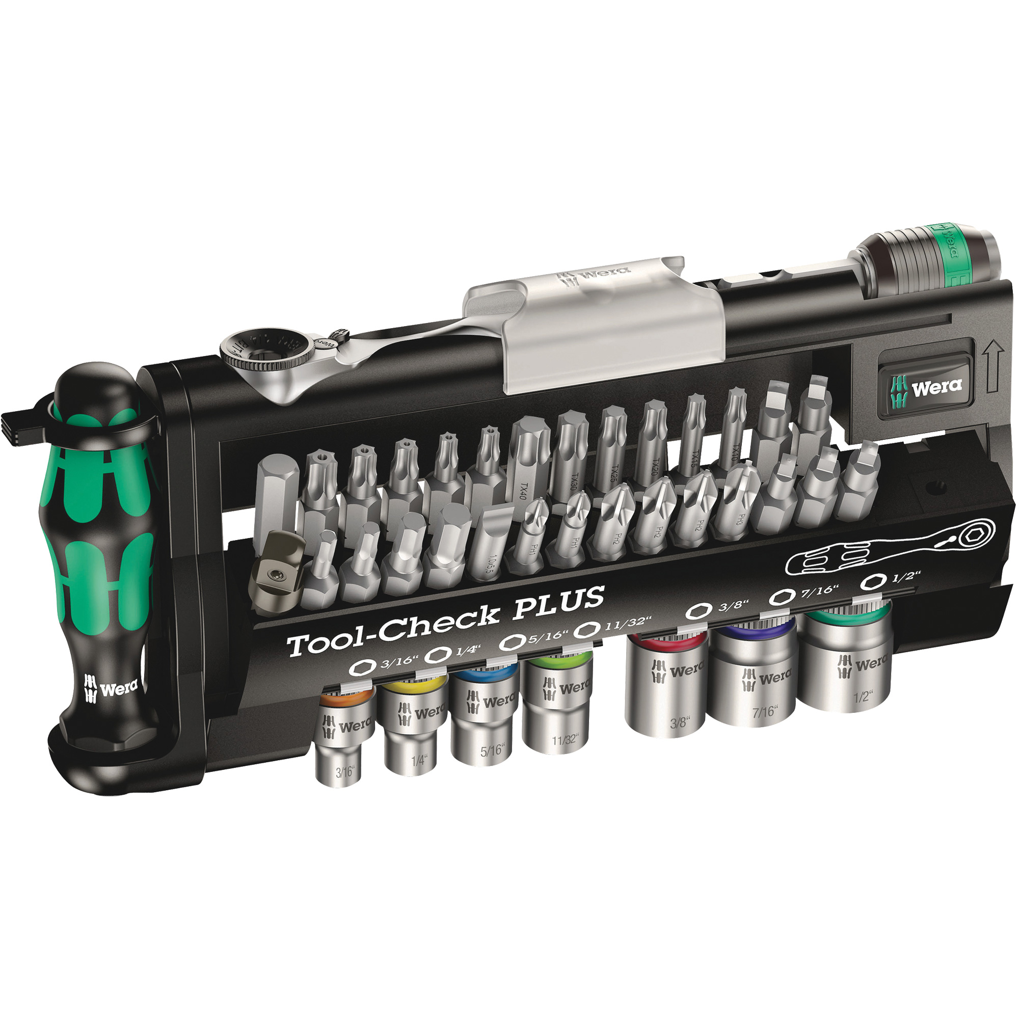 Jeu de mini rochet et manche de tournevis impérial Tools Check Plus, 39 Mcx, Prise de 1/4"