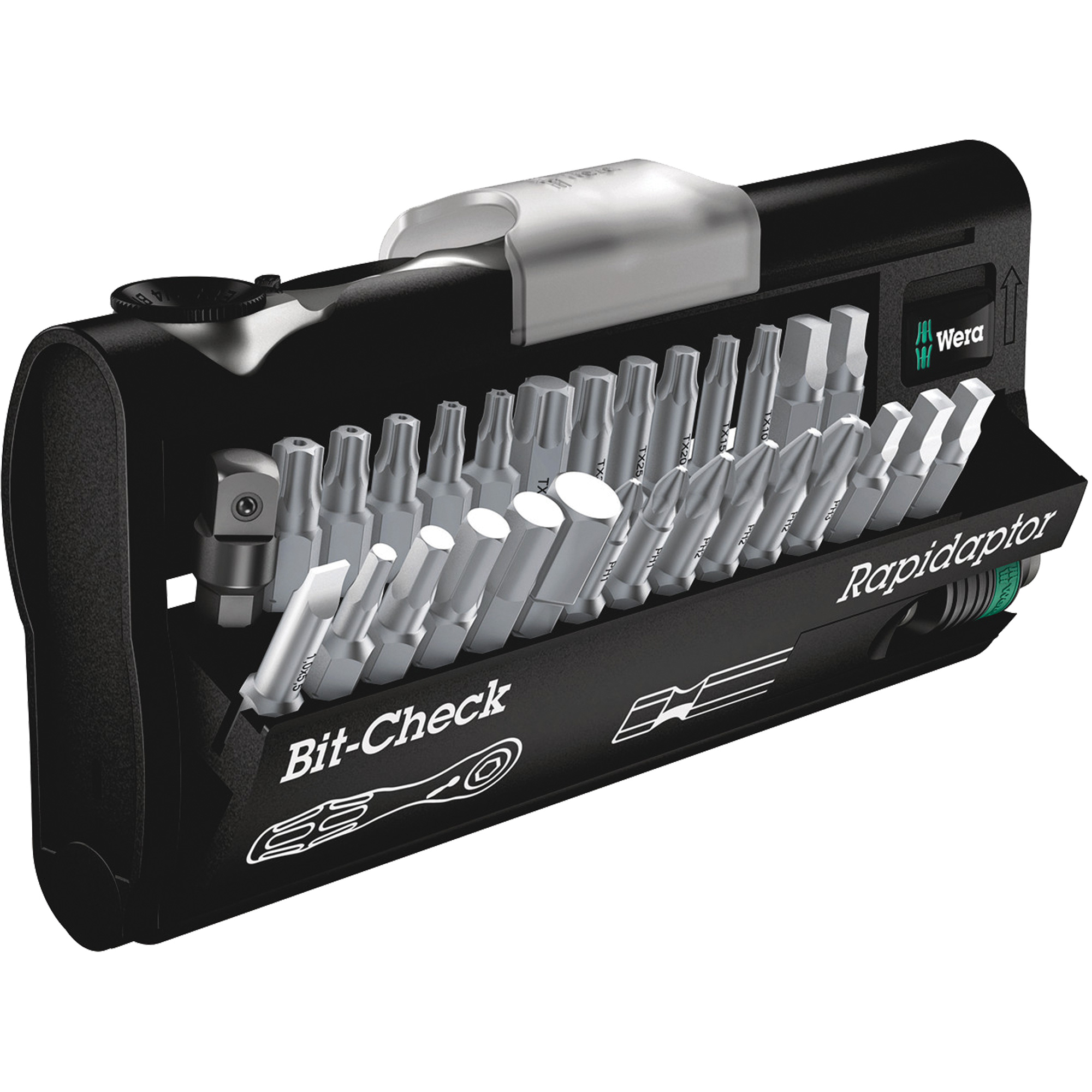 Mini Zyklop Bit Check 30 1/4 a/mèches et adaptateur, Hexagonale/Phillips/Fente/Carrée/TorxMD/TorxMD inviolable, Prise 1/4", 30 mrcx