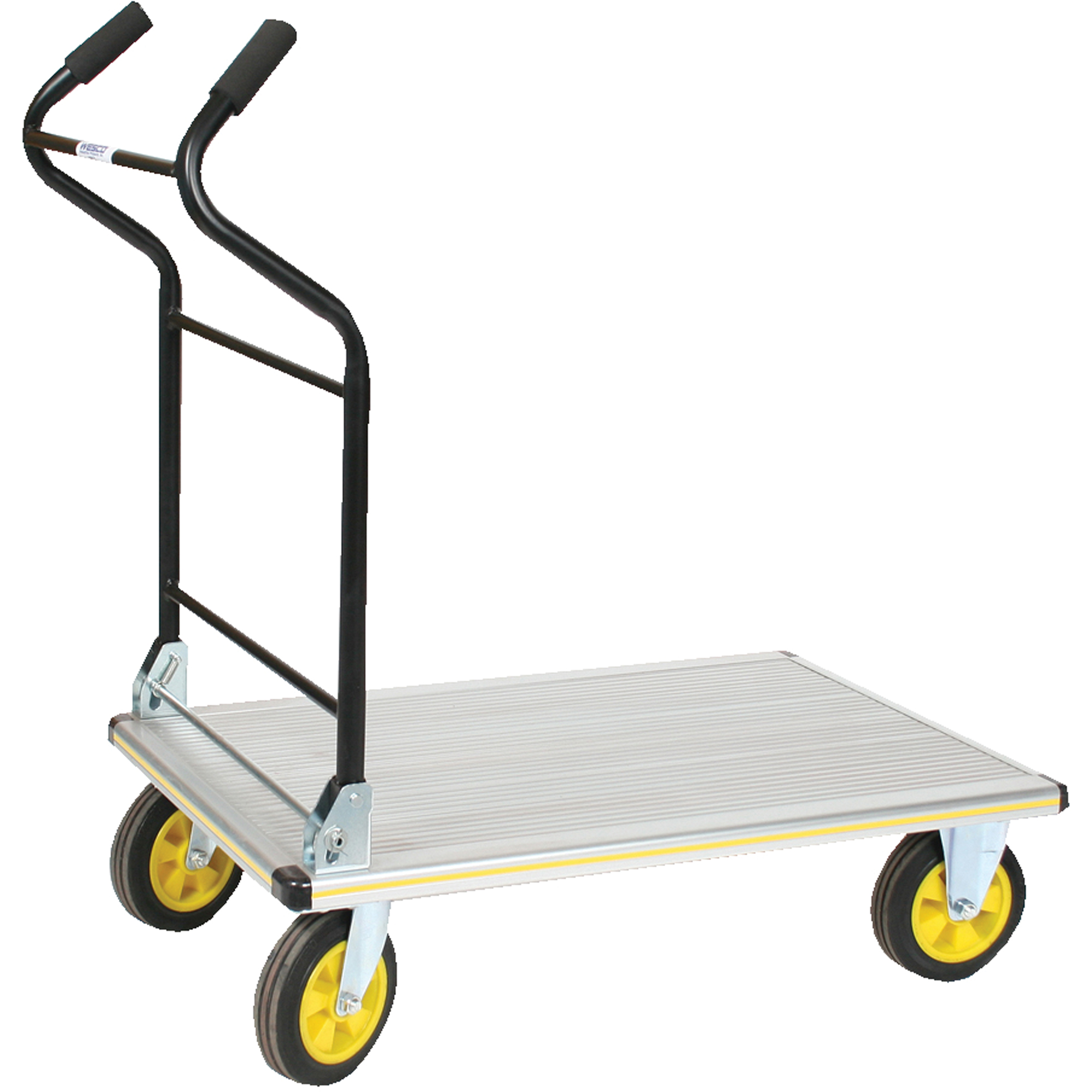 Chariot à plateforme avec poignée ergonomique pliante, Aluminium, 660 lb, 35-1/2" lo x 24" la, Hauteur 41"