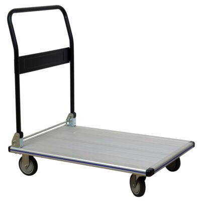 Chariot à plateforme avec poignée pliante, Aluminium, 350 lb, 29" lo x 18-1/2" la, Hauteur 34-1/2"