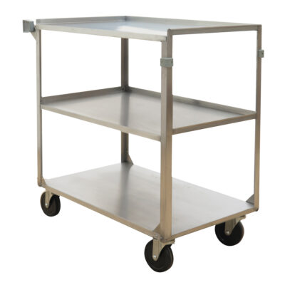 Chariots à tablette, 3 Tiers, 21" la x 37-1/4" h x 35-1/8" p, Capacité 500 lb