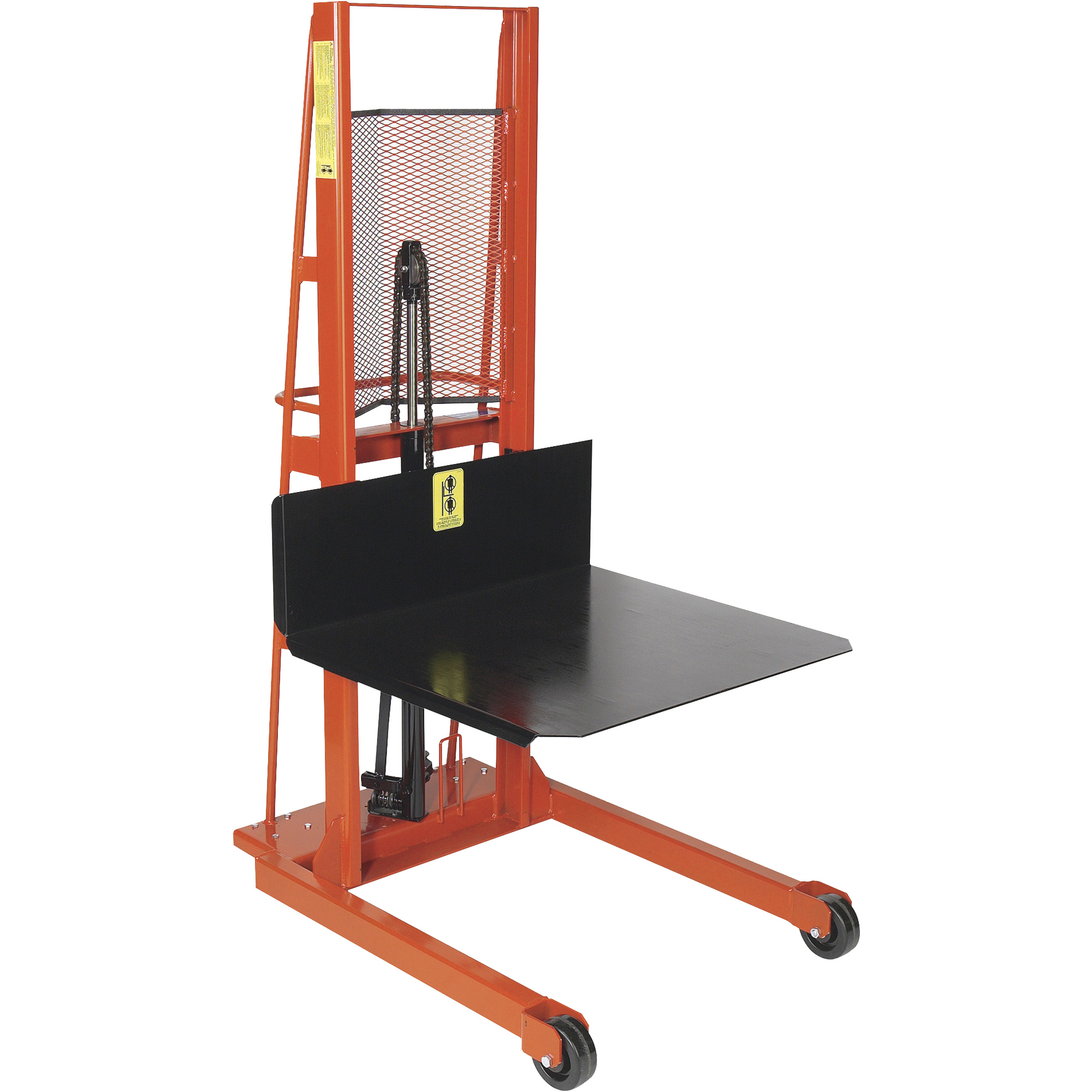 Gerbeur hydraulique à plateforme, Mécanisme Pompe au pied, Capacité de 1000 lb, Levage max de 60"