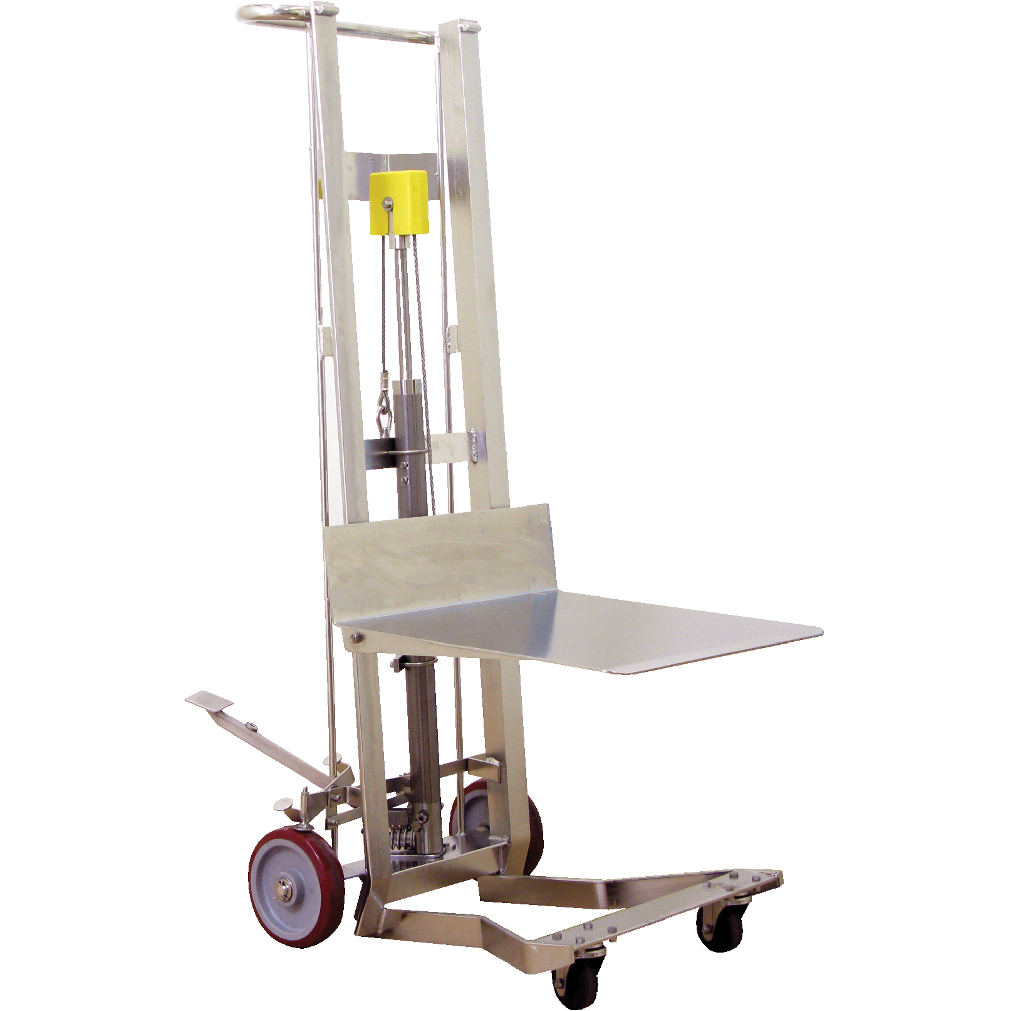 Gerbeur hydraulique à plateforme, Mécanisme Pompe au pied, Capacité de 750 lb, Levage max de 54"