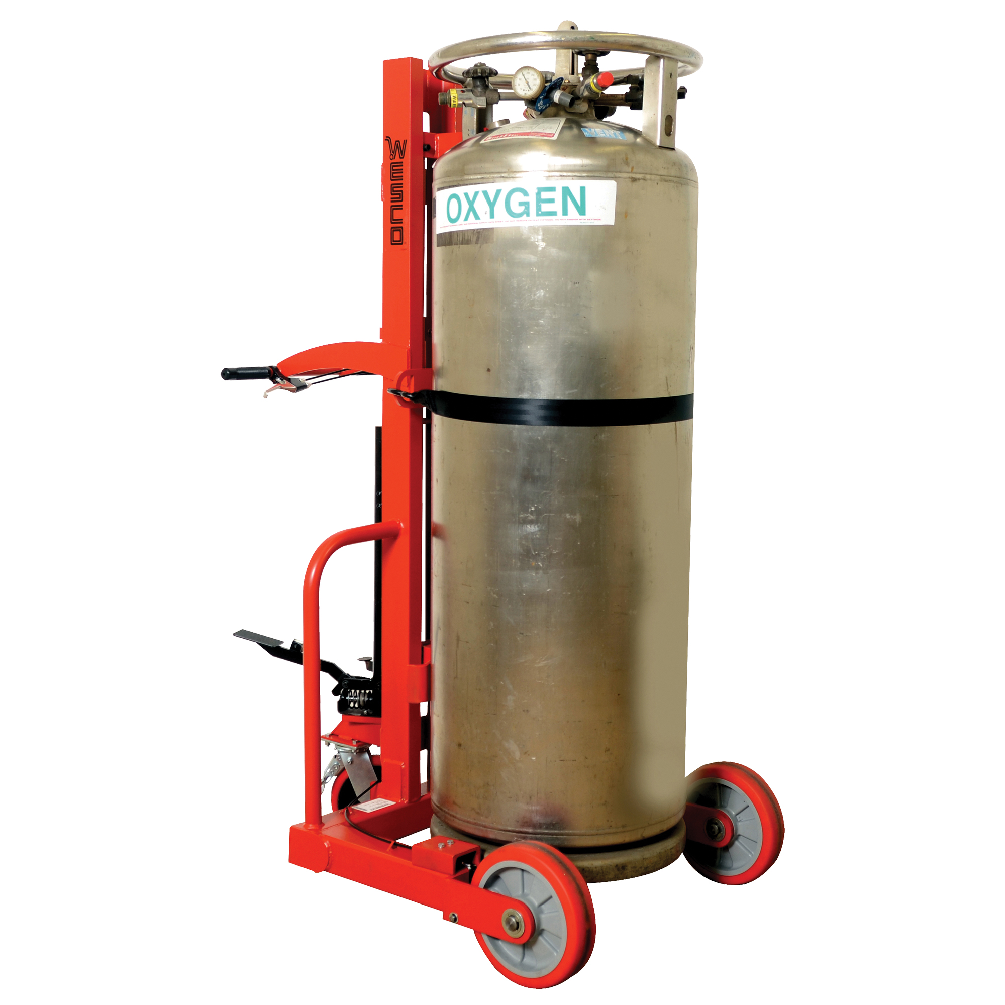 Grand chariot hydraulique HLCC pour bouteille de gaz liquide, Roues Polyuréthane, Base de 20" la x 20" p, 1000 lb