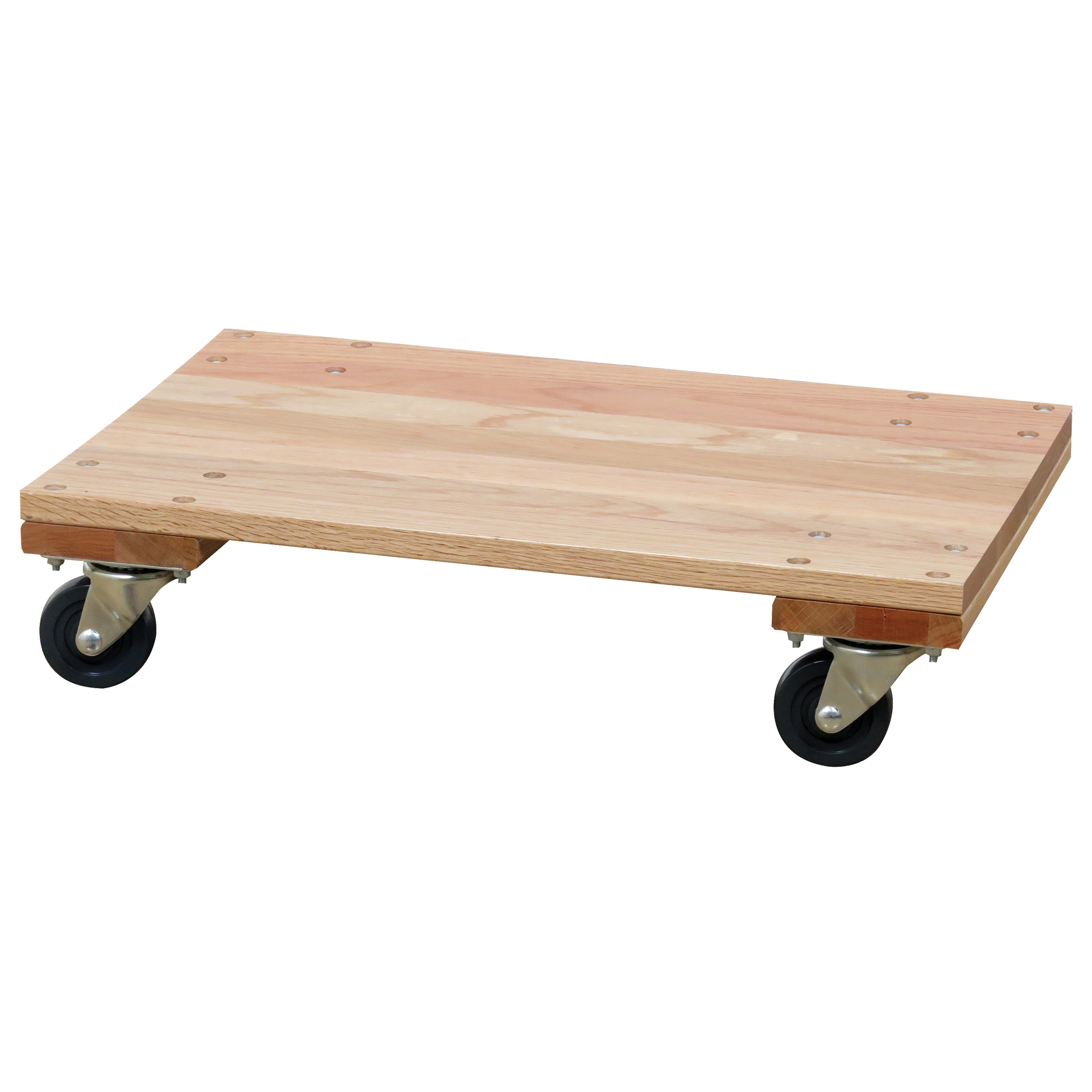 Socle roulant à plateforme en bois solide, Roues en Caoutchouc, Capacité de 900 lb, 16" la x 24" p x 6" h