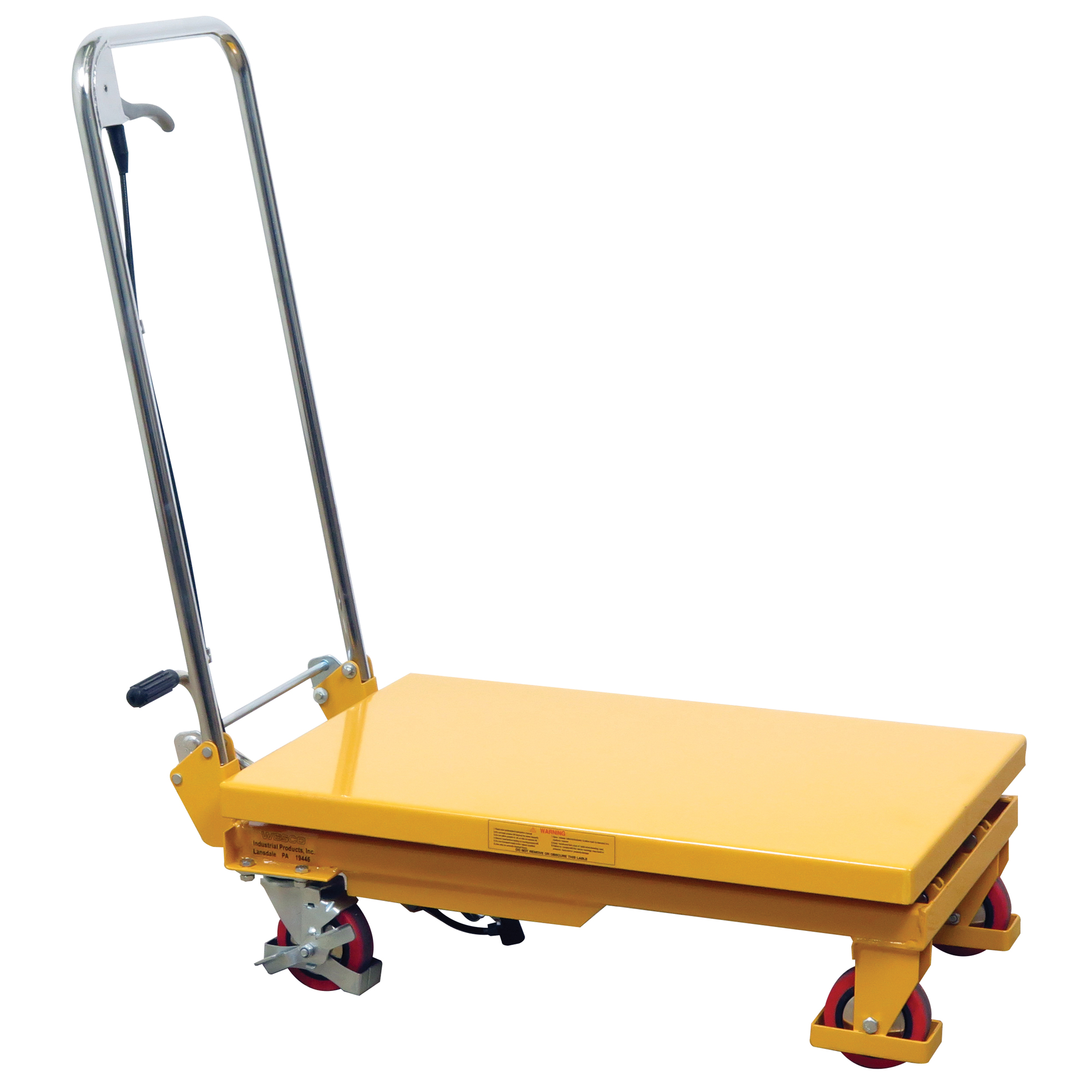 Table élévatrice à ciseaux hydraulique, 17,75" lo x 27,5" la/27-1/2" lo x 17-3/4" la, Acier, Capacité 330 lb