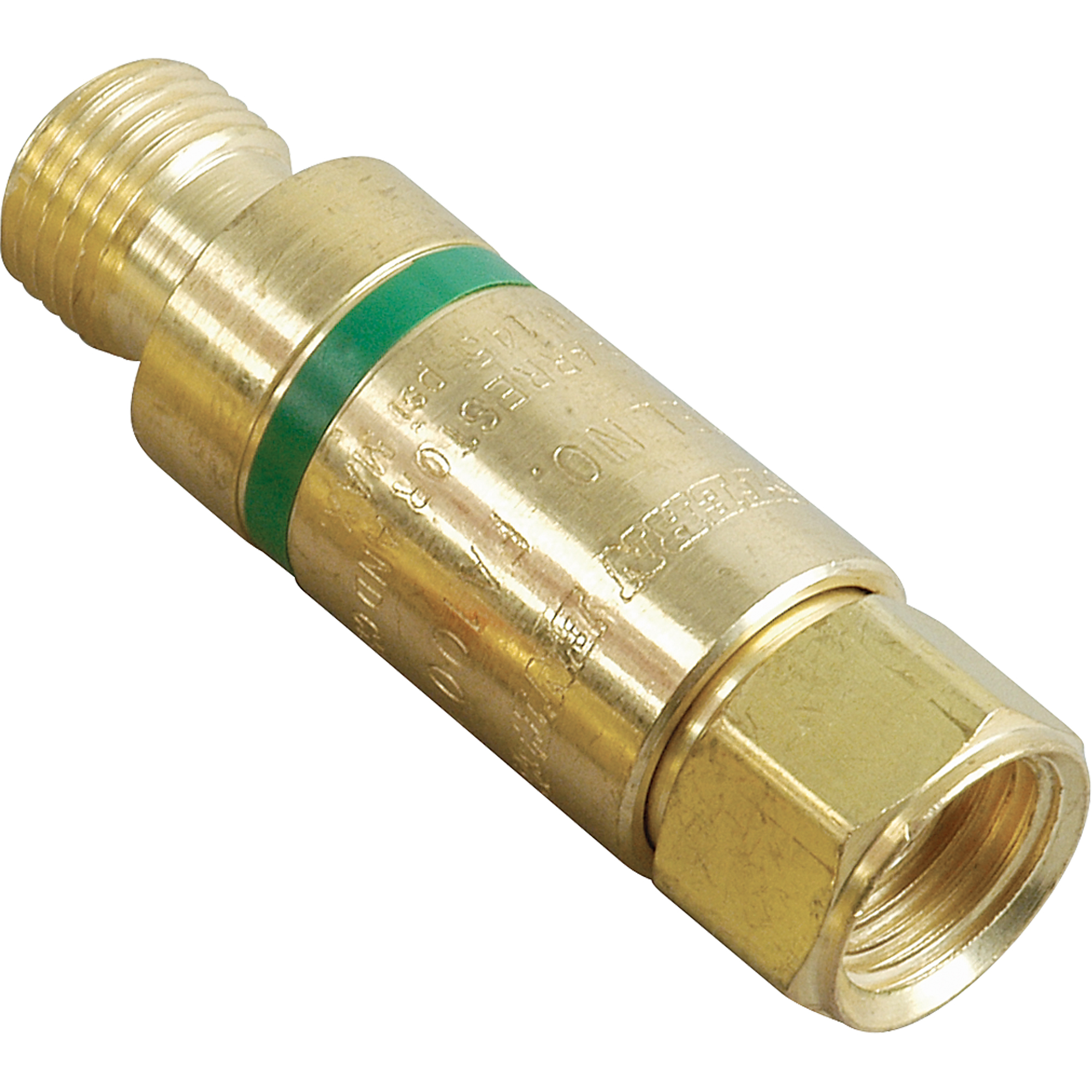 Antiretours pare-flammes - Oxy/gaz combustibles, Gaz combustibles (rouge)/Oxygène (vert), Style pour adapteur de détendeur